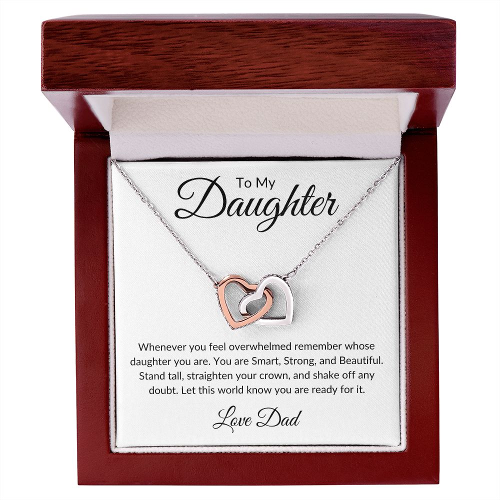 To My Daughter / Interlocking Hearts Necklace