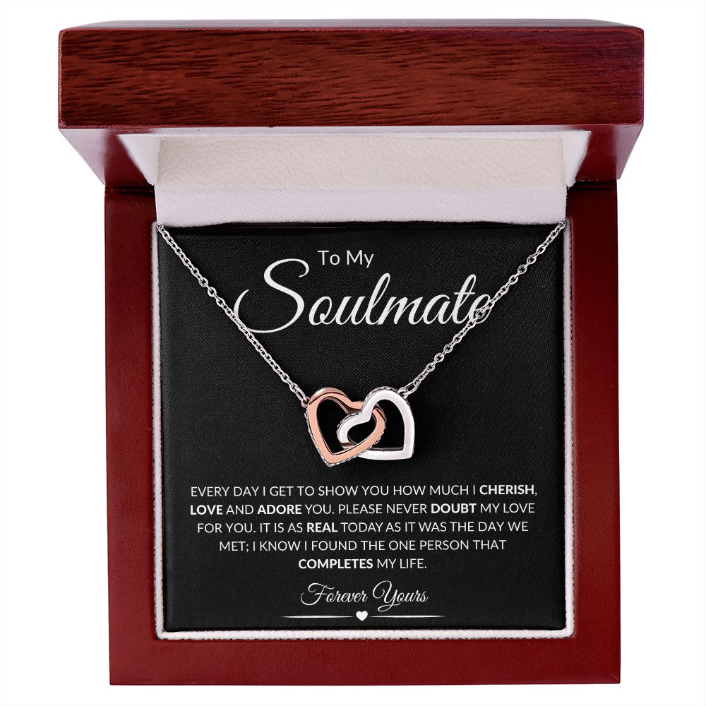 To My Soulmate / Interlocking Hearts Necklace
