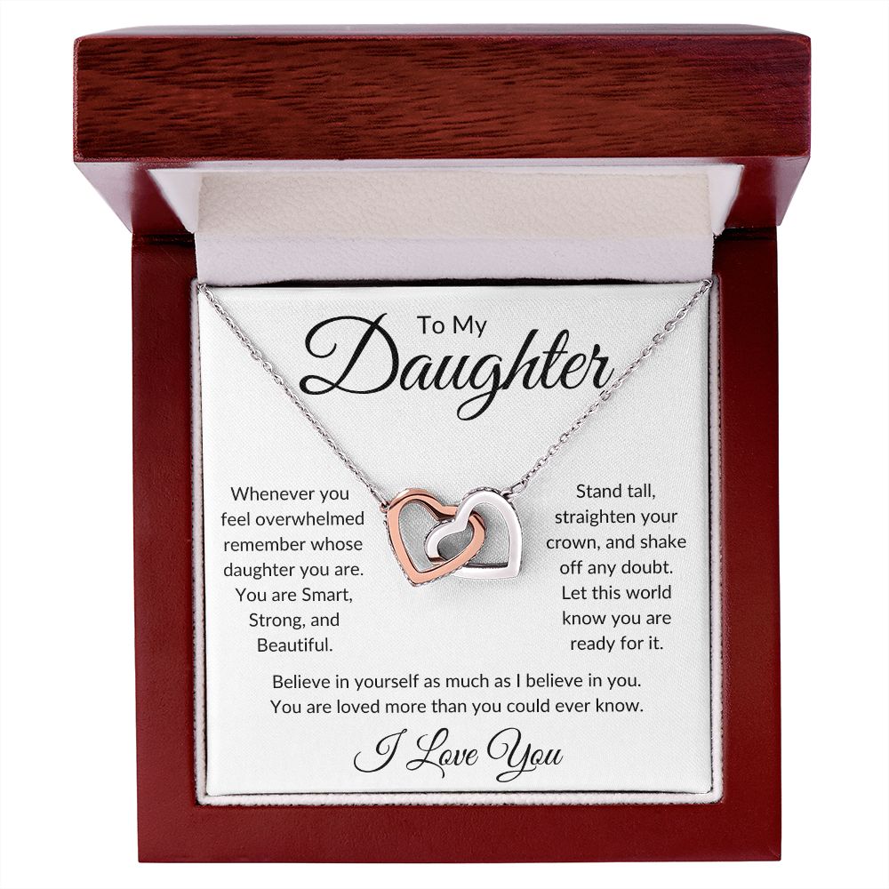 To My Daughter / Interlocking Hearts Necklace