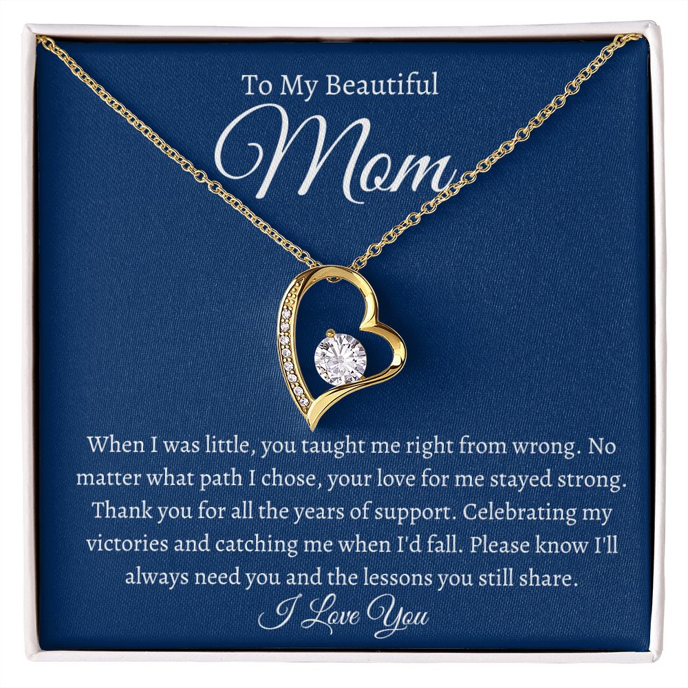To My Beautiful Mom / Forever Love Necklace