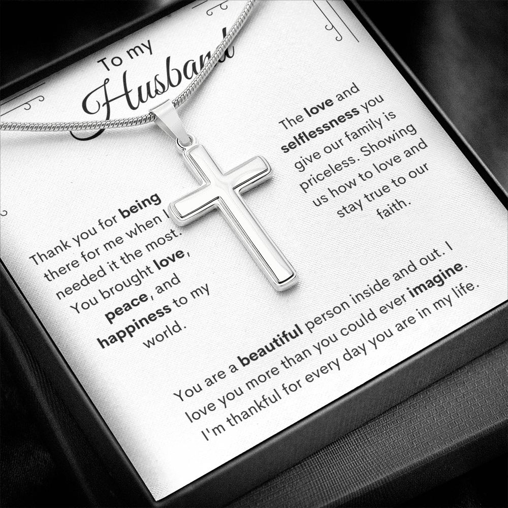 To My Husband / Stainless Steel Cross Necklace