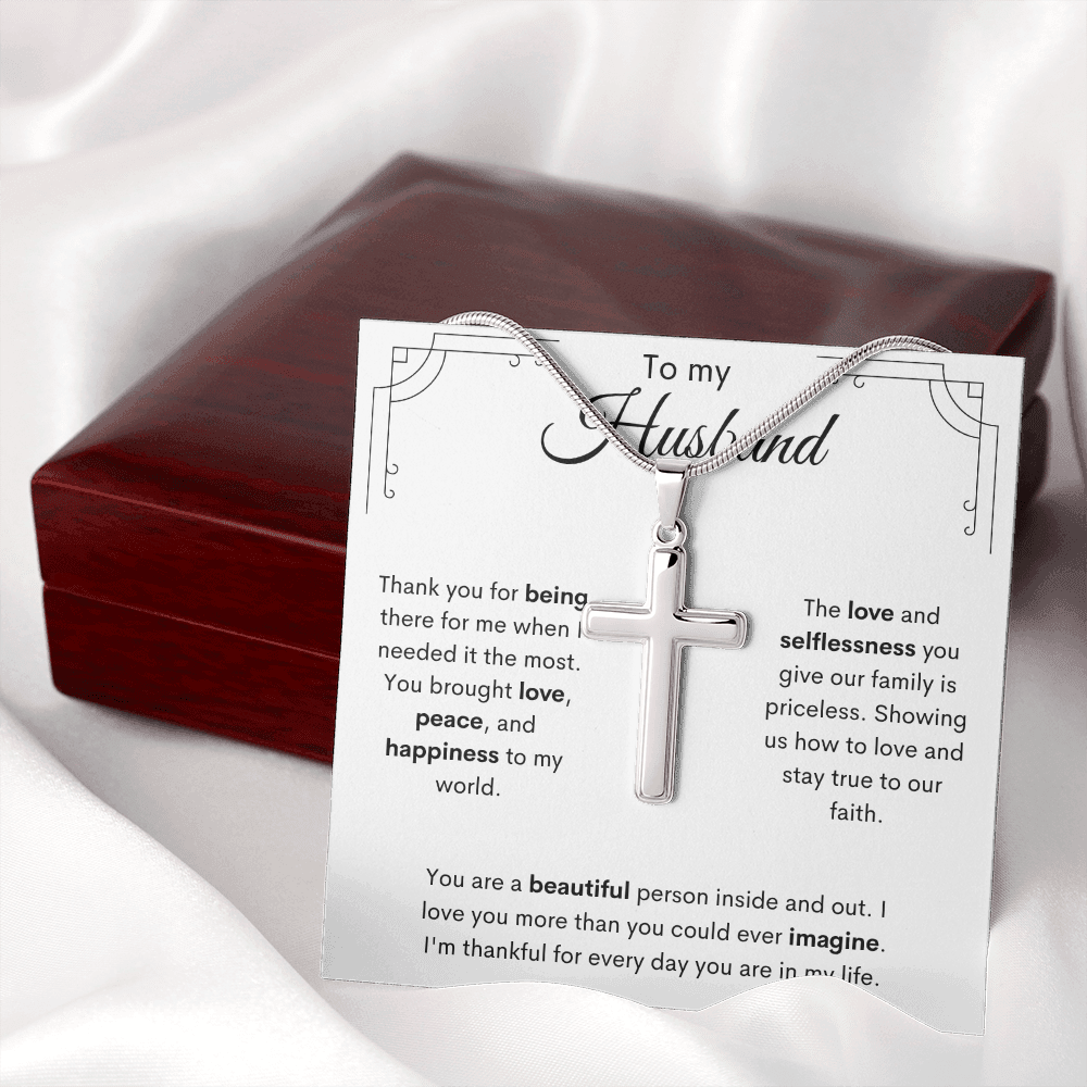 To My Husband / Stainless Steel Cross Necklace