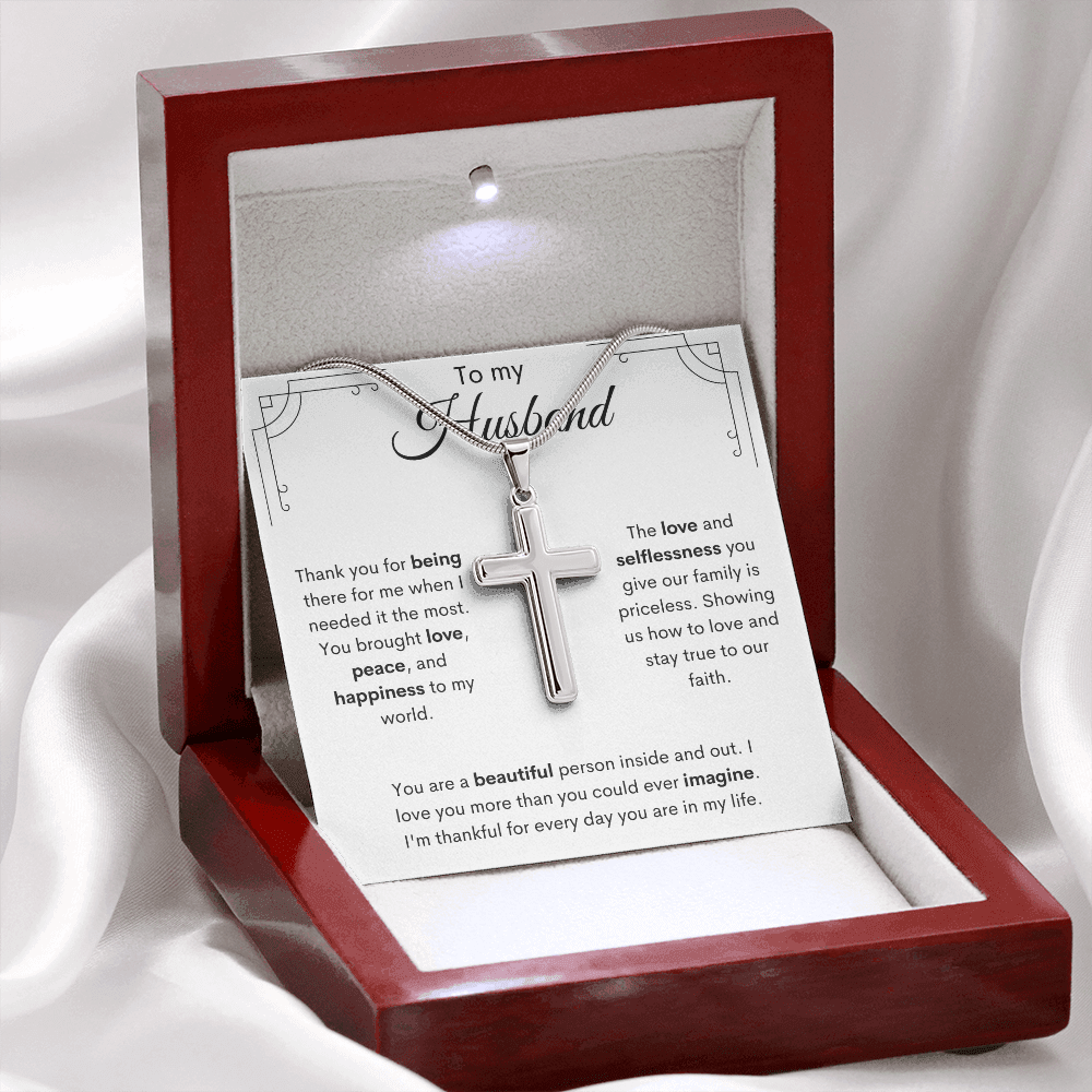 To My Husband / Stainless Steel Cross Necklace