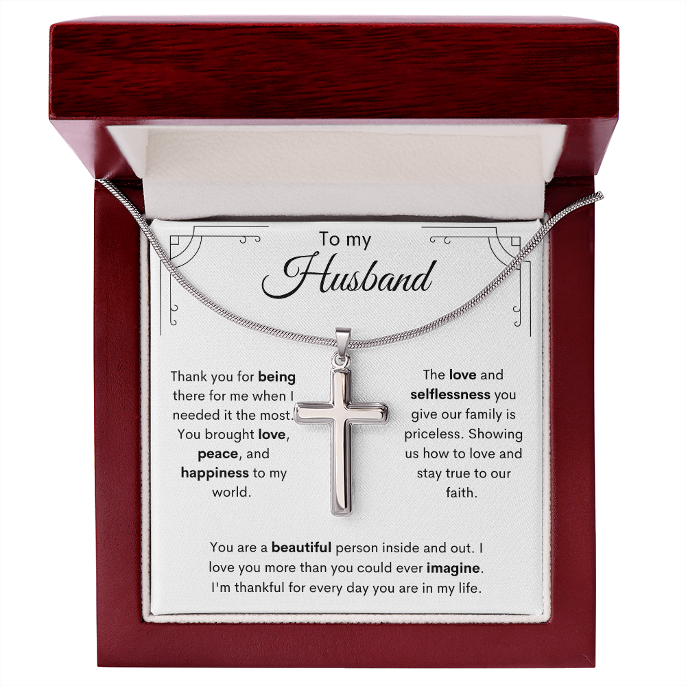 To My Husband / Stainless Steel Cross Necklace