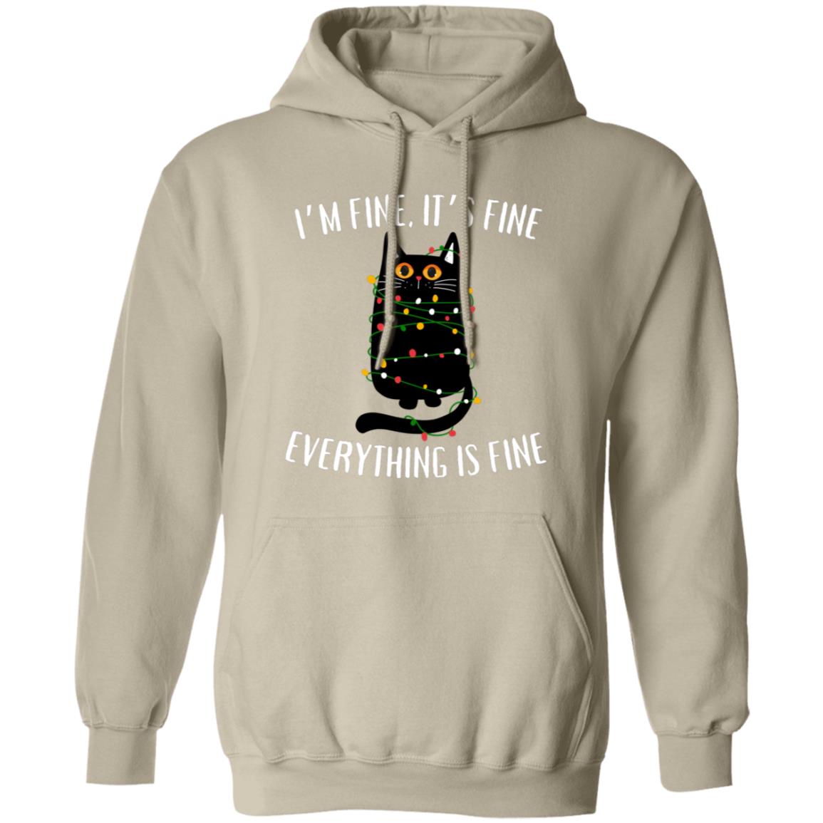 I'm Fine, It's Fine Black Cat Soft Unisex Hoodie