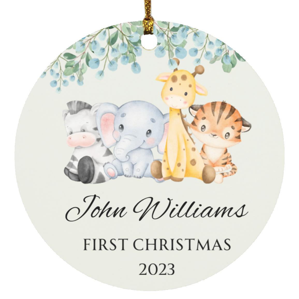 Personalize First Christmas Circle Ornament