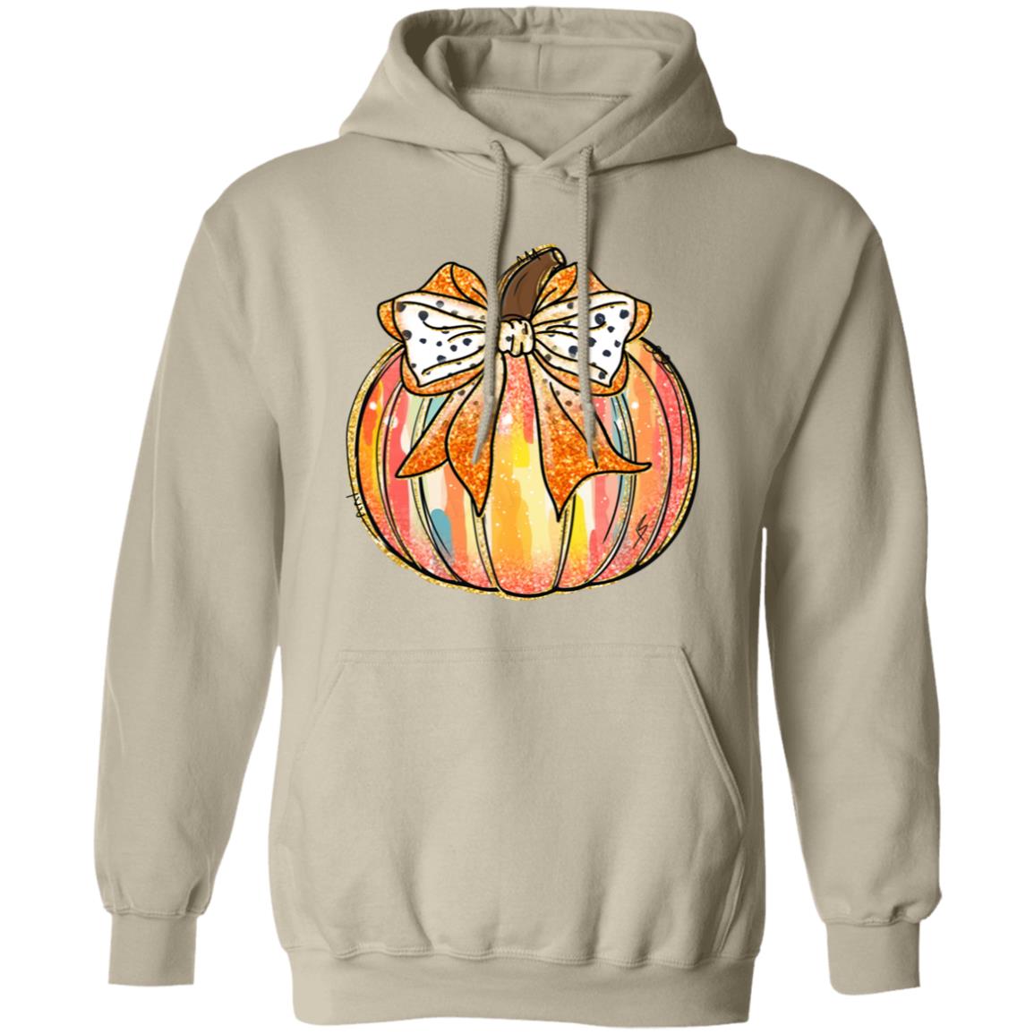 Fall Bow Pumpkin Unisex Hoodie Halloween Pumpkin Graphic Pullover Thanksgiving Cute Autumn Thankful Pullover Hoodie