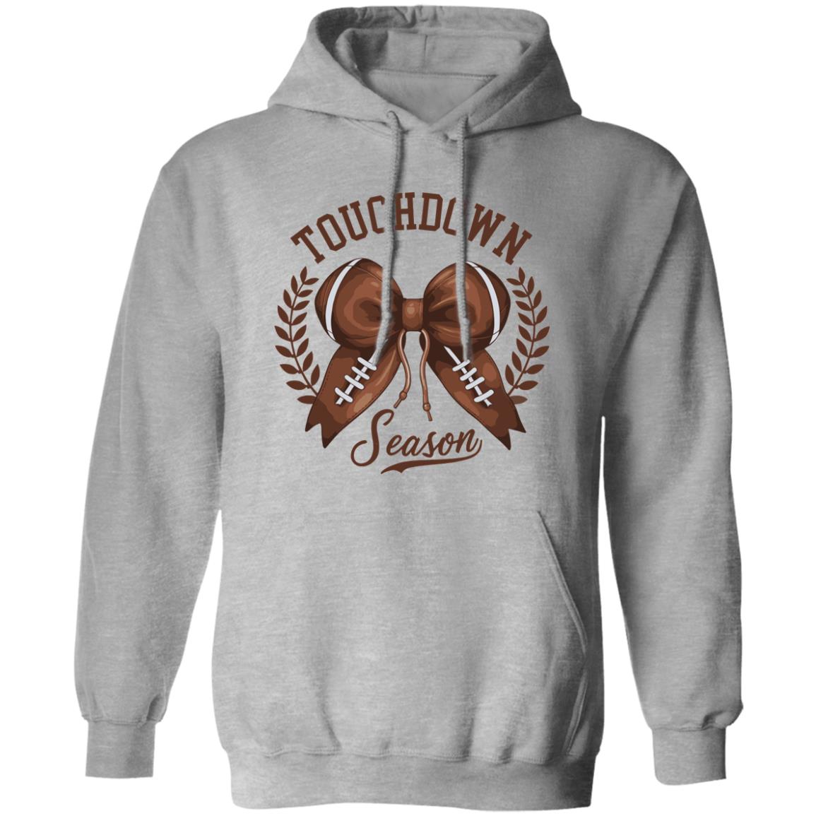 Touchdown Season American Football Bow Game Day Thanksgiving Pullover Hoodie