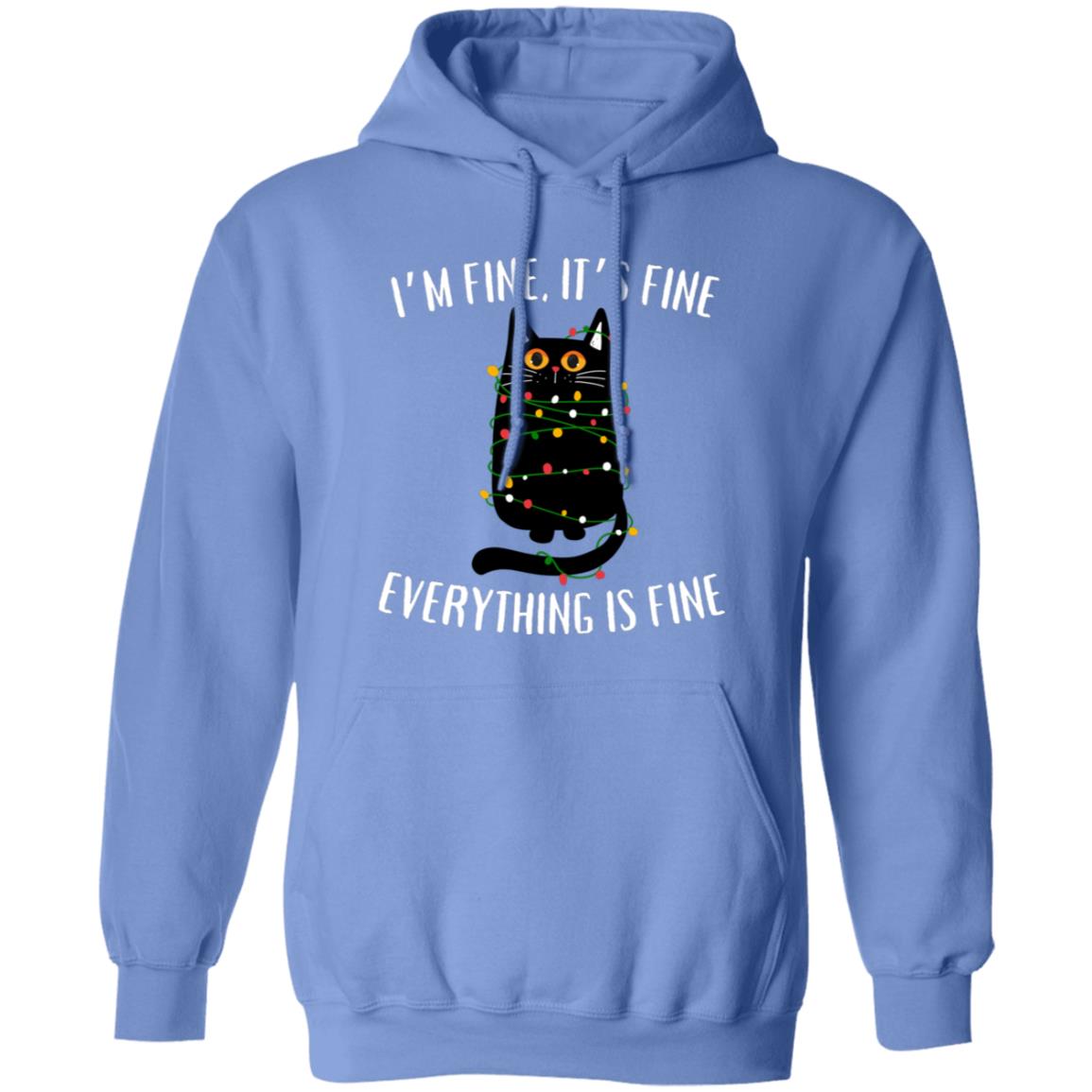 I'm Fine, It's Fine Black Cat Soft Unisex Hoodie