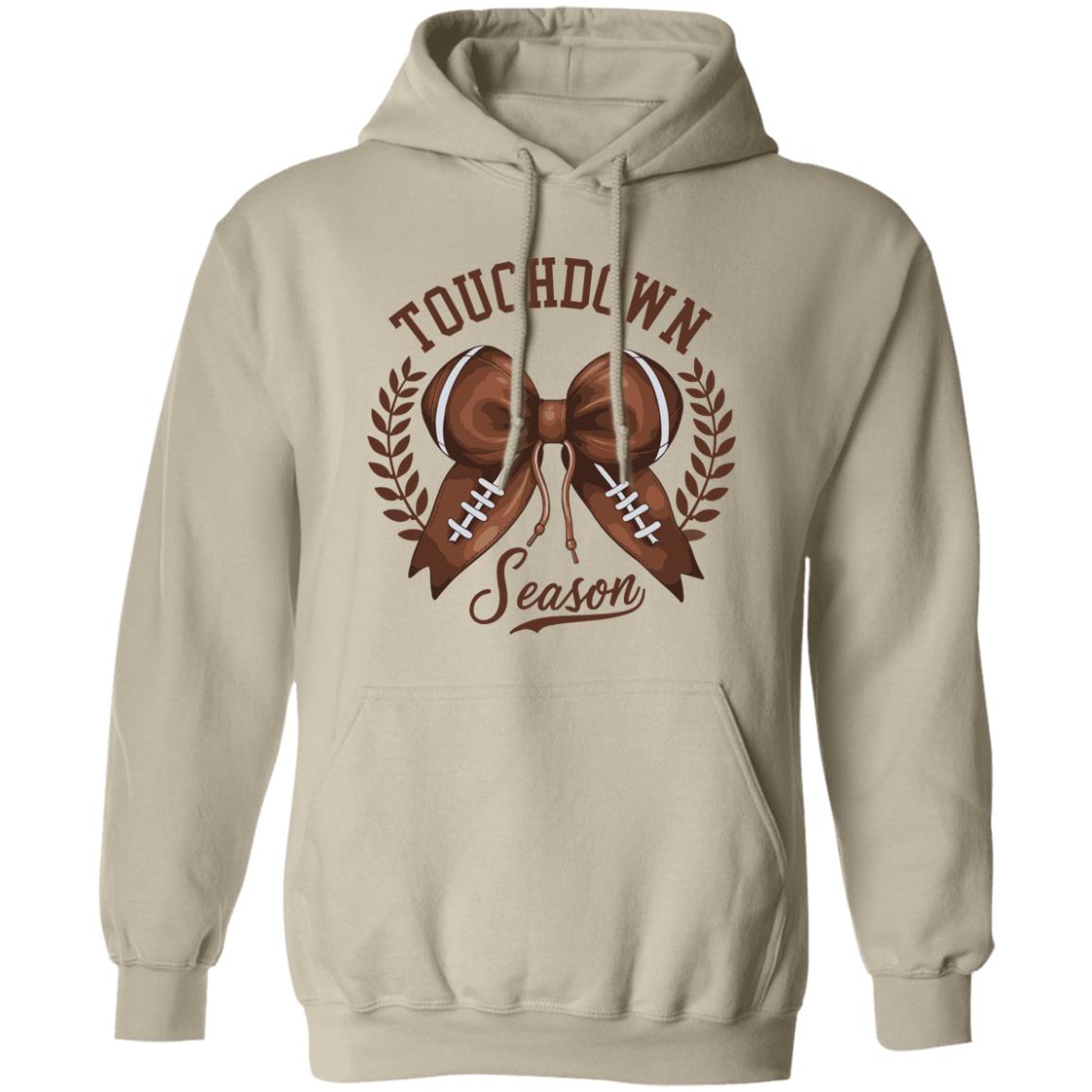 Touchdown Season American Football Bow Game Day Thanksgiving Pullover Hoodie