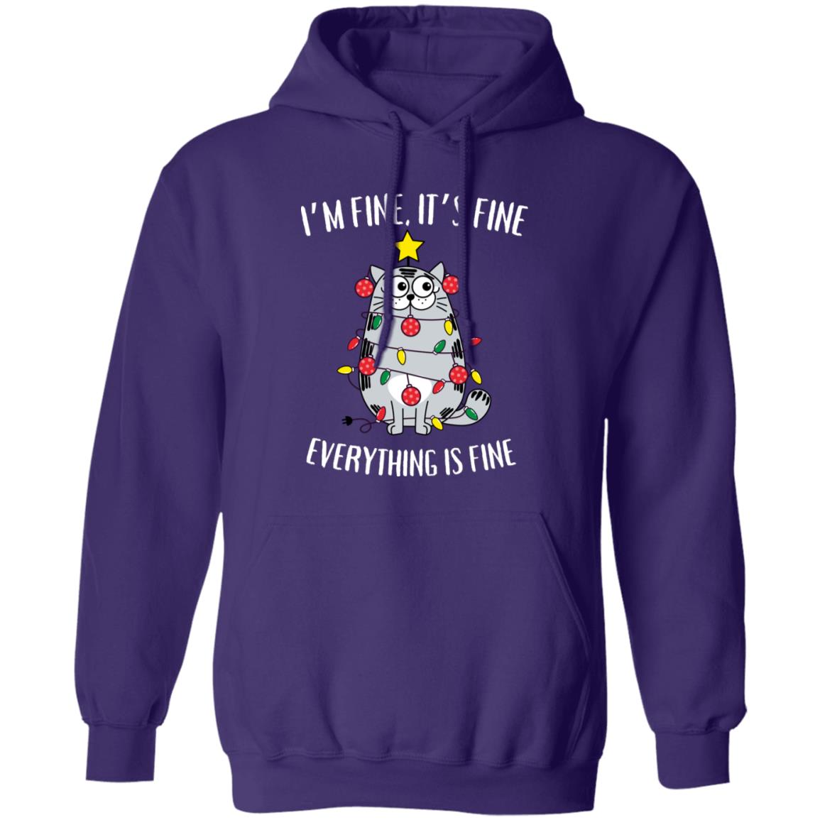 I'm Fine, It's Fine Grey Cat Soft Unisex Hoodie