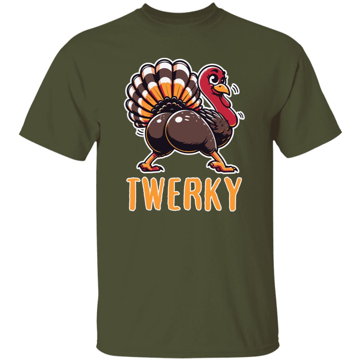 Funny Thanksgiving Twerky Thanksgiving Turkey Twerking Turkey Unisex T-Shirt