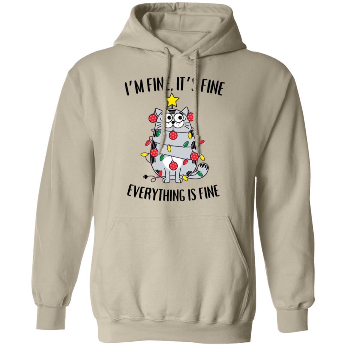 I'm Fine, It's Fine Grey Cat Soft Unisex Hoodie