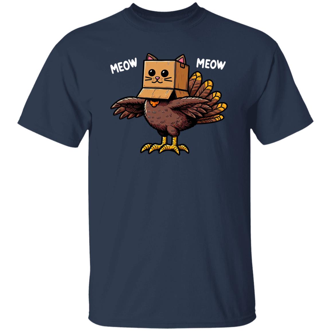 Thanksgiving Turkey Cat Meow Funny Men Women Thanksgiving T-Shirt