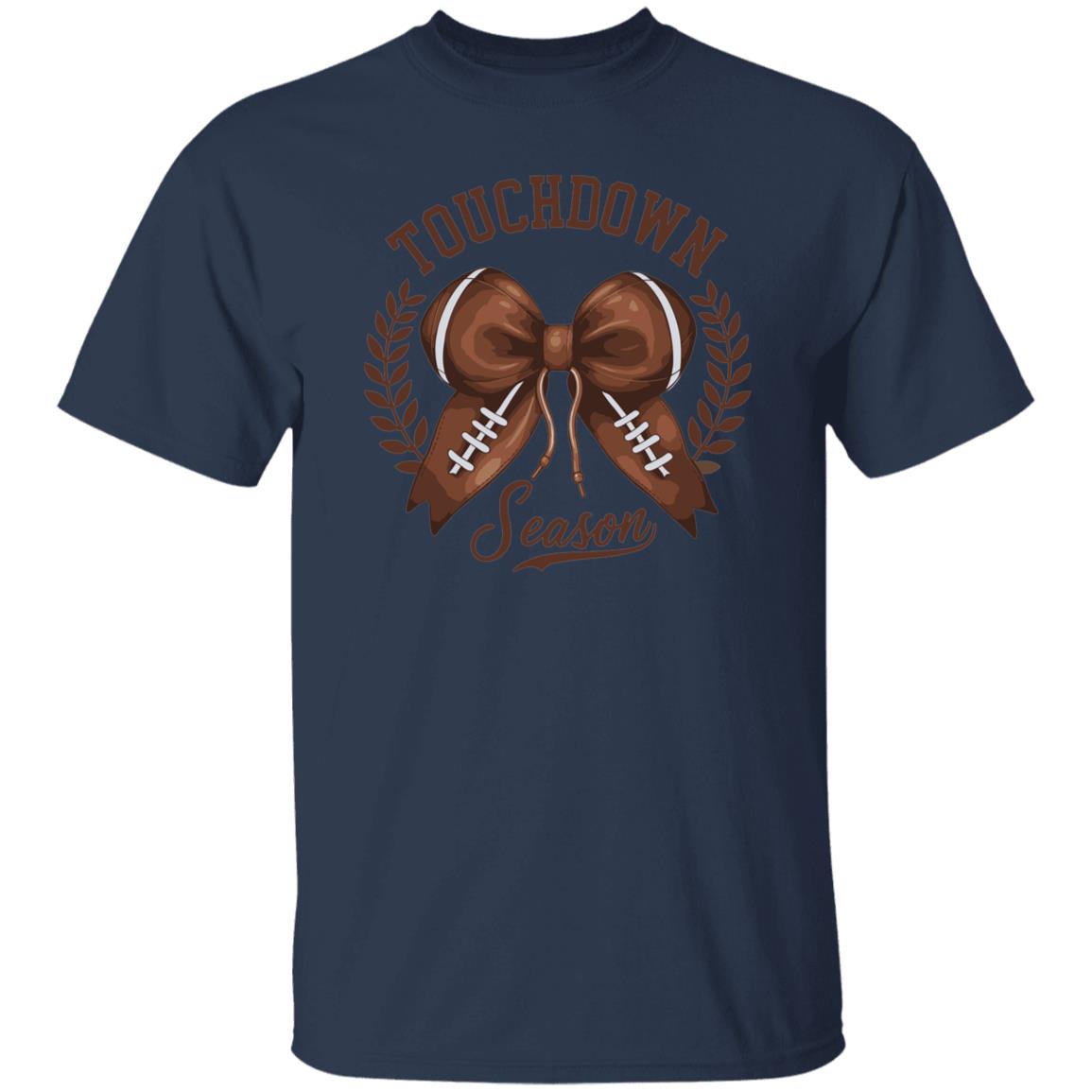 Touchdown Season American Football Bow Game Day Thanksgiving T-Shirt