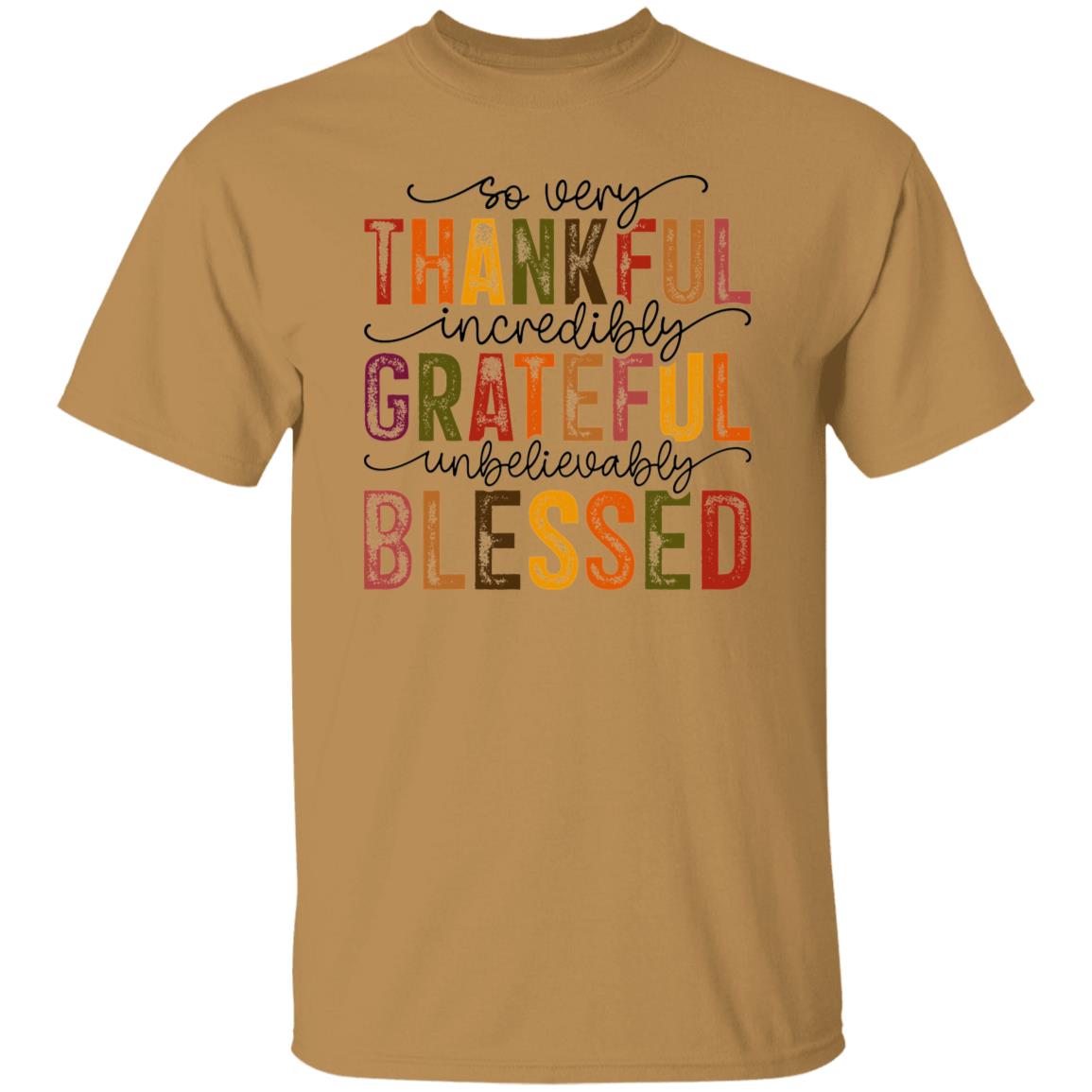 Fall Unisex So Very Thankful Casual Autumn Thanksgiving Graphic Tees T-Shirt