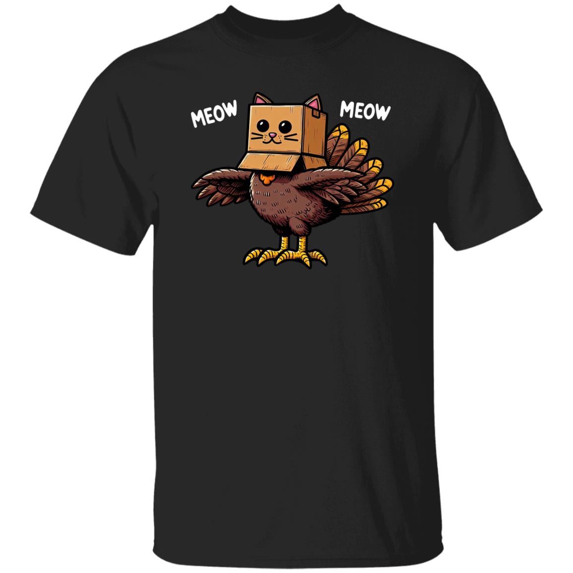 Thanksgiving Turkey Cat Meow Funny Men Women Thanksgiving T-Shirt