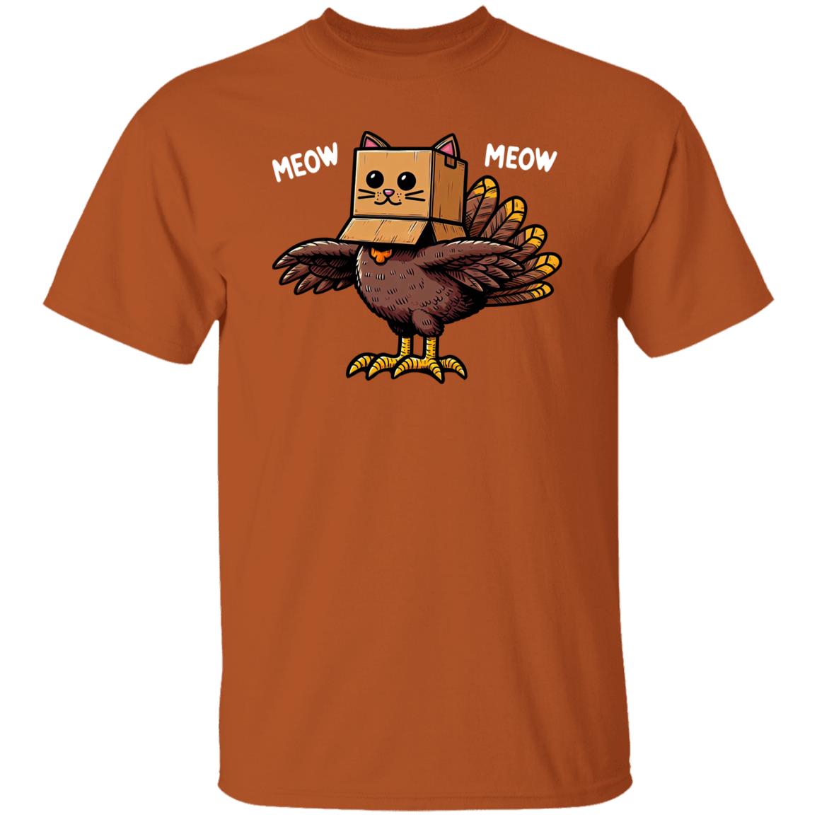 Thanksgiving Turkey Cat Meow Funny Men Women Thanksgiving T-Shirt