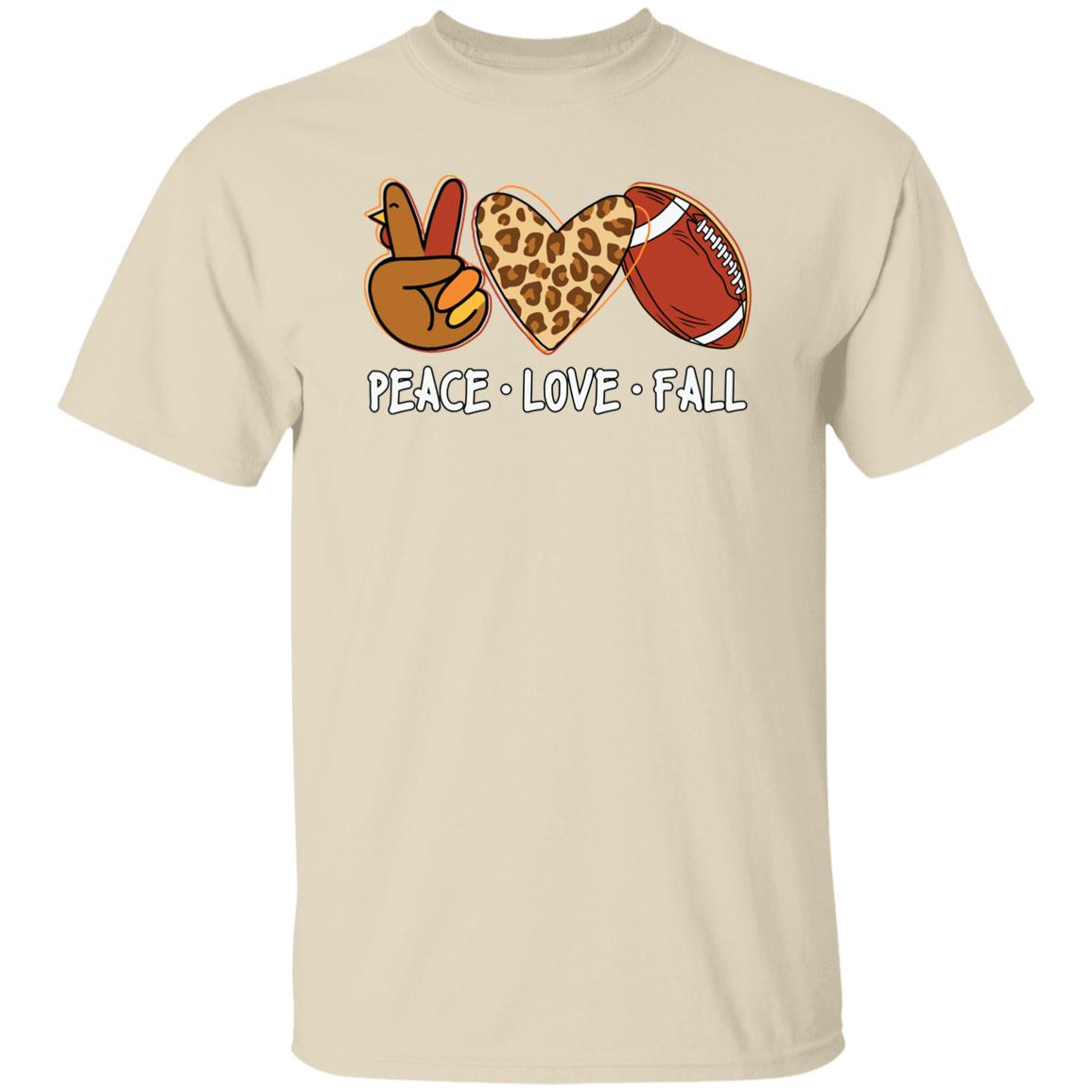 Peace Love Fall Men Women Autumn Football Fall T-Shirt Leopard Love T-Shirt