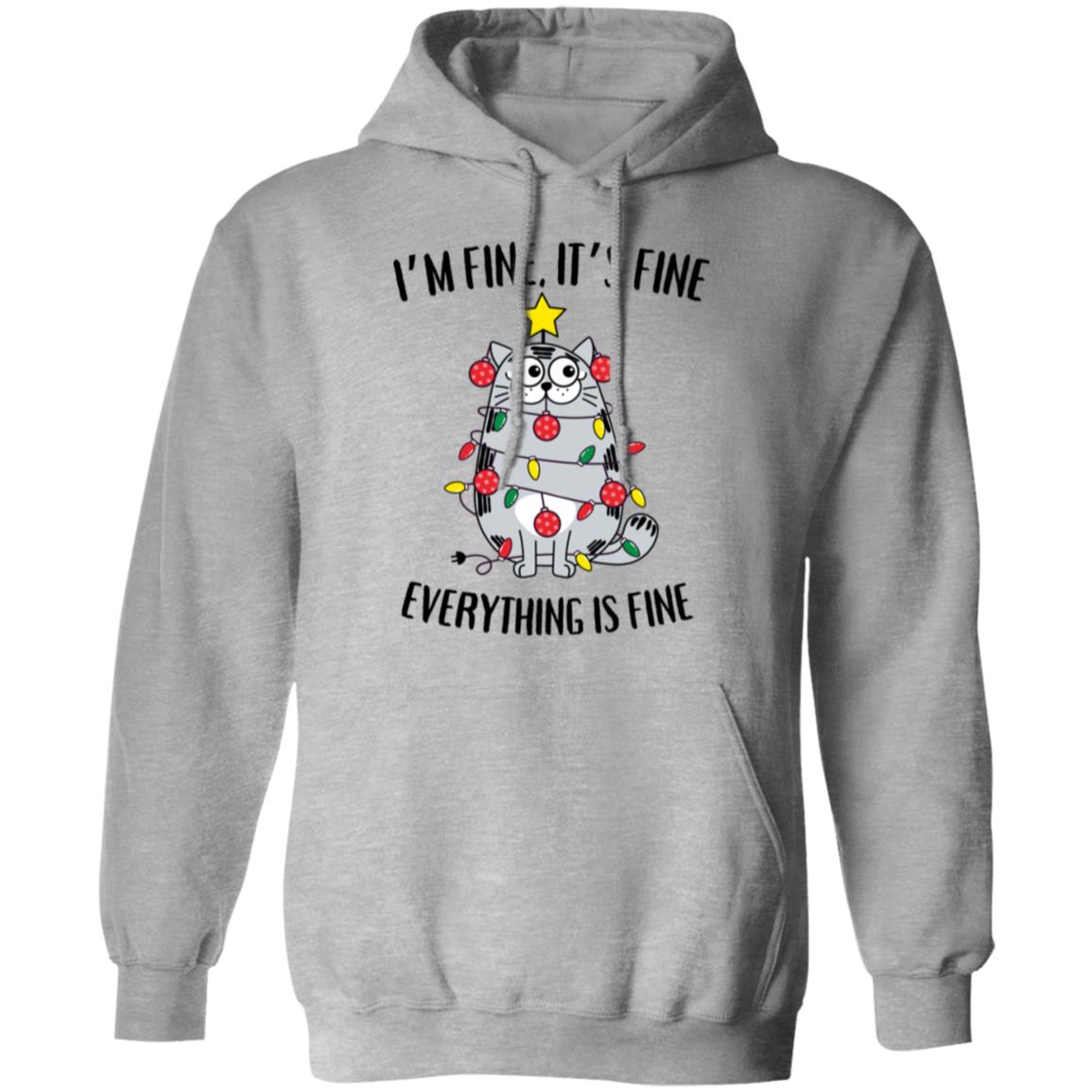 I'm Fine, It's Fine Grey Cat Soft Unisex Hoodie