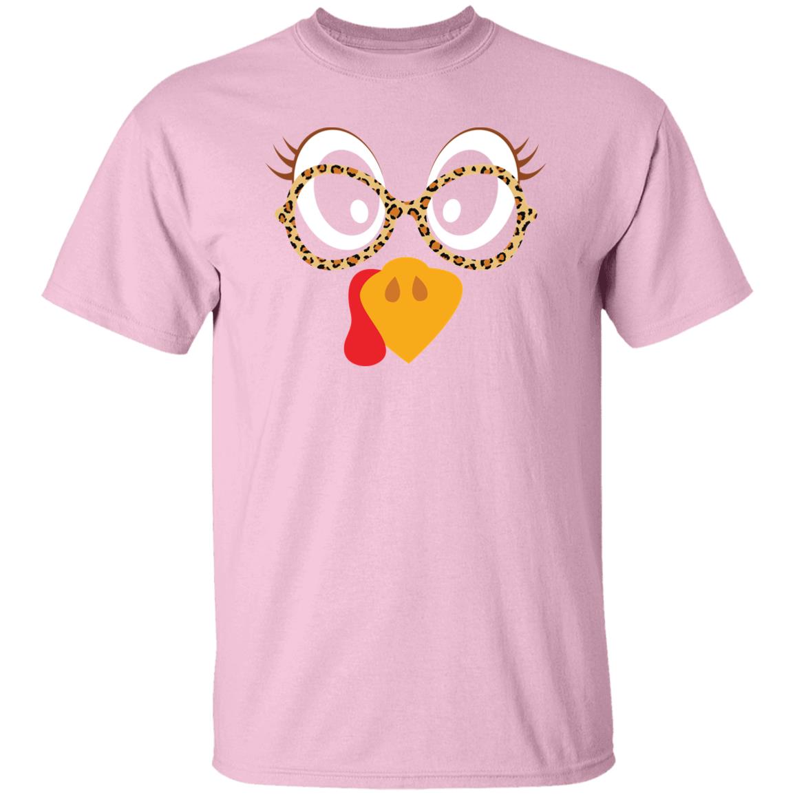 Thanksgiving Turkey Face Leopard Costume Funny Unsex T-Shirt