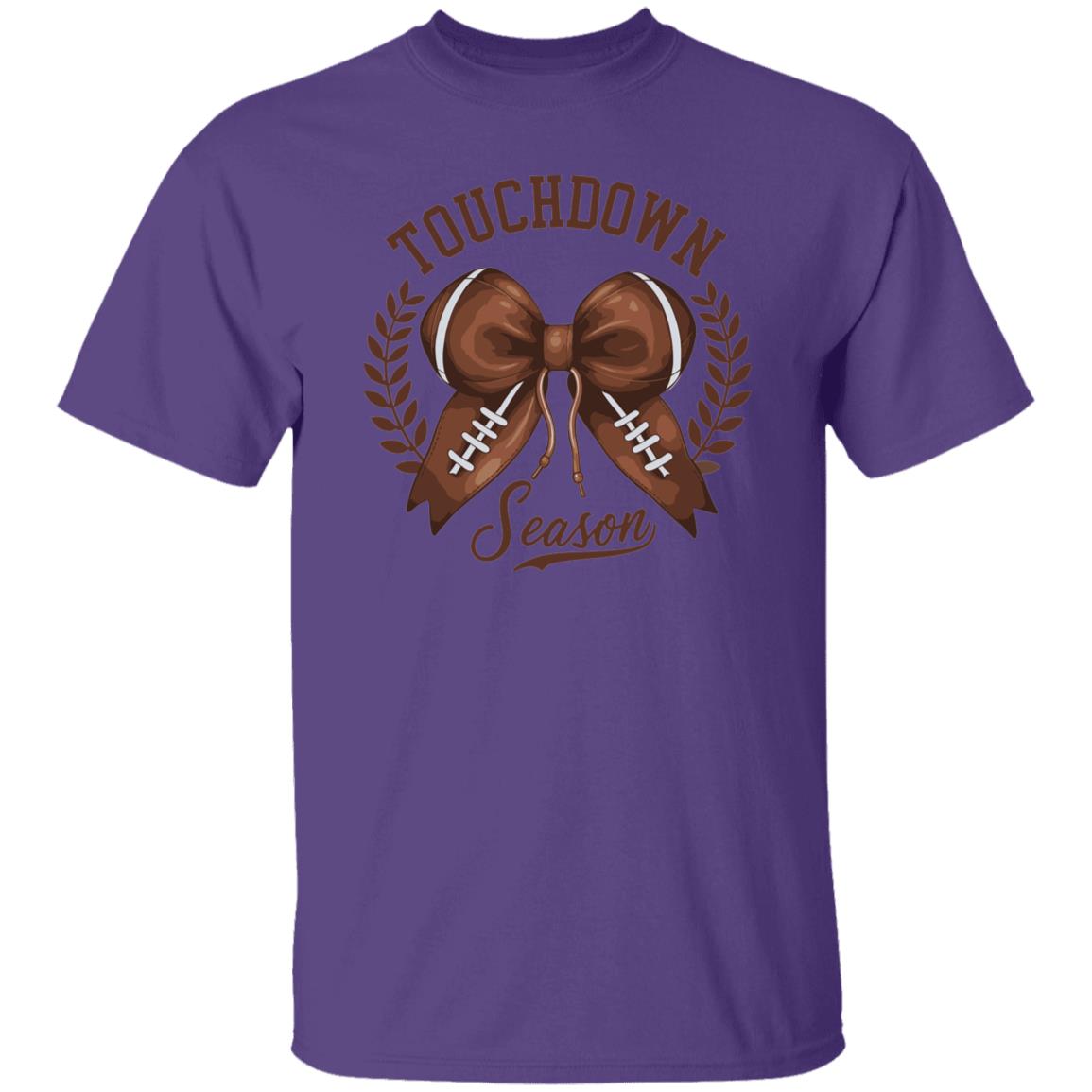 Touchdown Season American Football Bow Game Day Thanksgiving T-Shirt