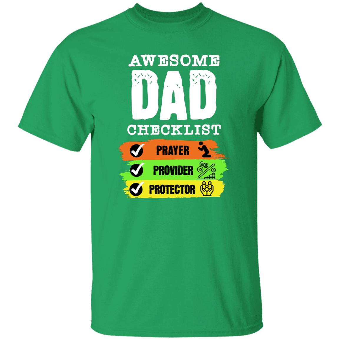 Awesome Dad Checklist Prayer, Provider, Protector Novelty Dad T-Shirt