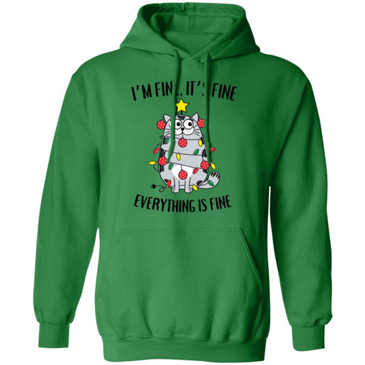 I'm Fine, It's Fine Grey Cat Soft Unisex Hoodie