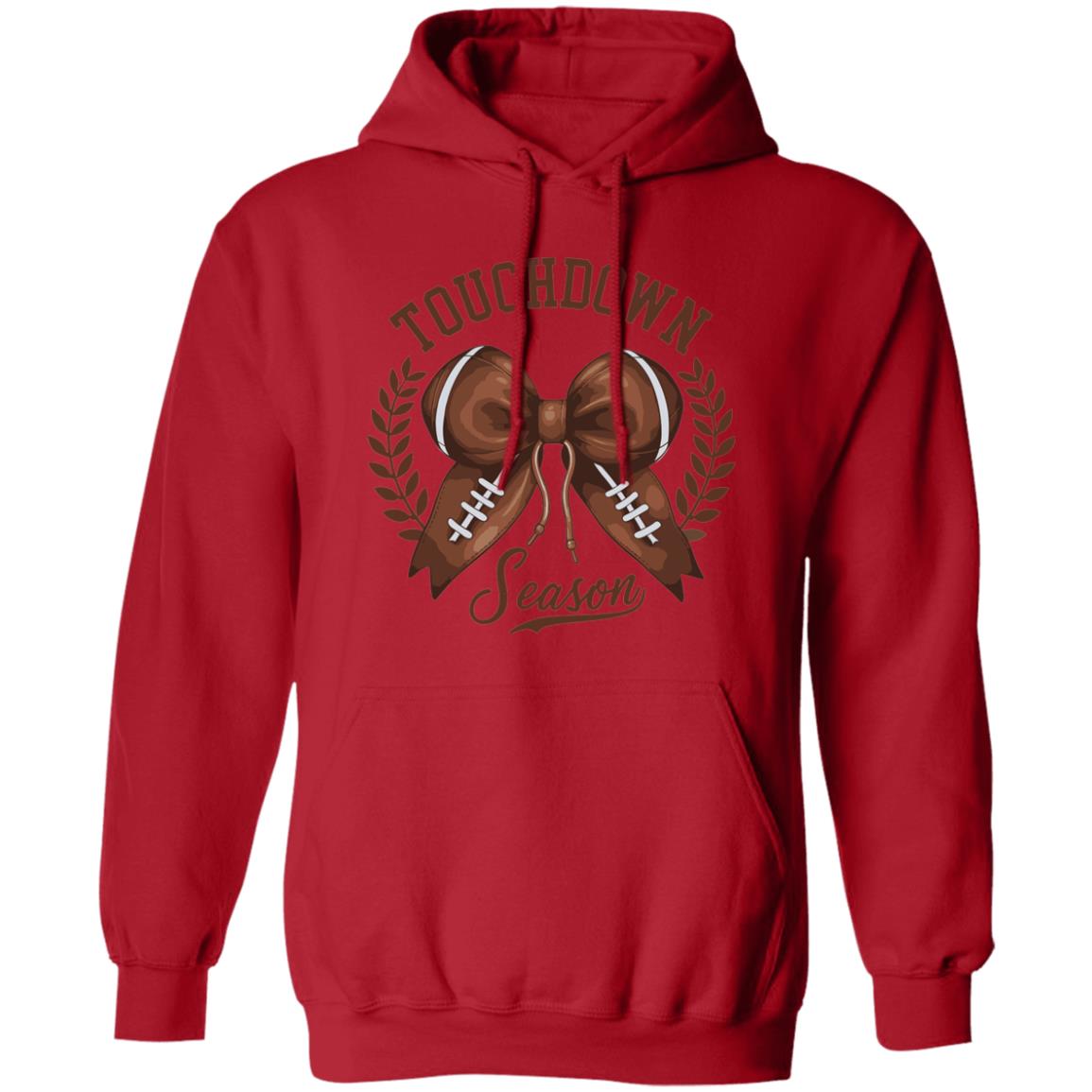 Touchdown Season American Football Bow Game Day Thanksgiving Pullover Hoodie