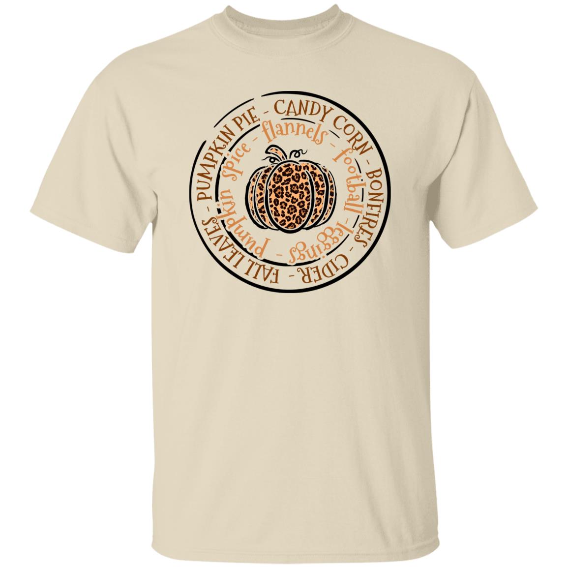 Fall Leopard Print Pumpkin Unisex Shirt Casual Autumn Thanksgiving Graphic T-Shirt