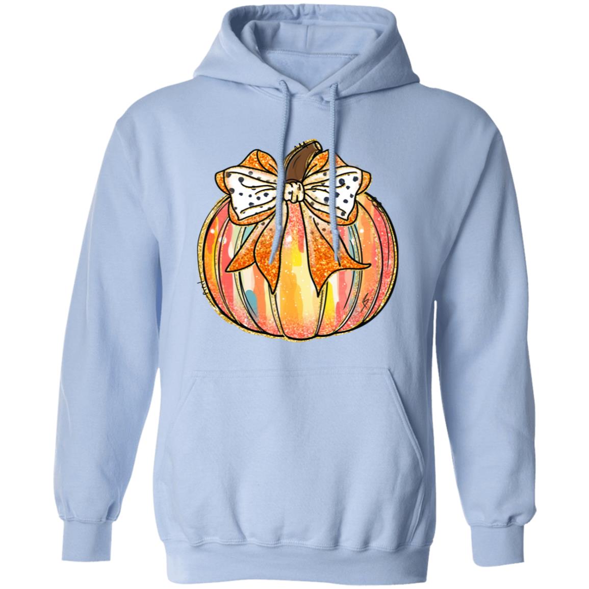 Fall Bow Pumpkin Unisex Hoodie Halloween Pumpkin Graphic Pullover Thanksgiving Cute Autumn Thankful Pullover Hoodie