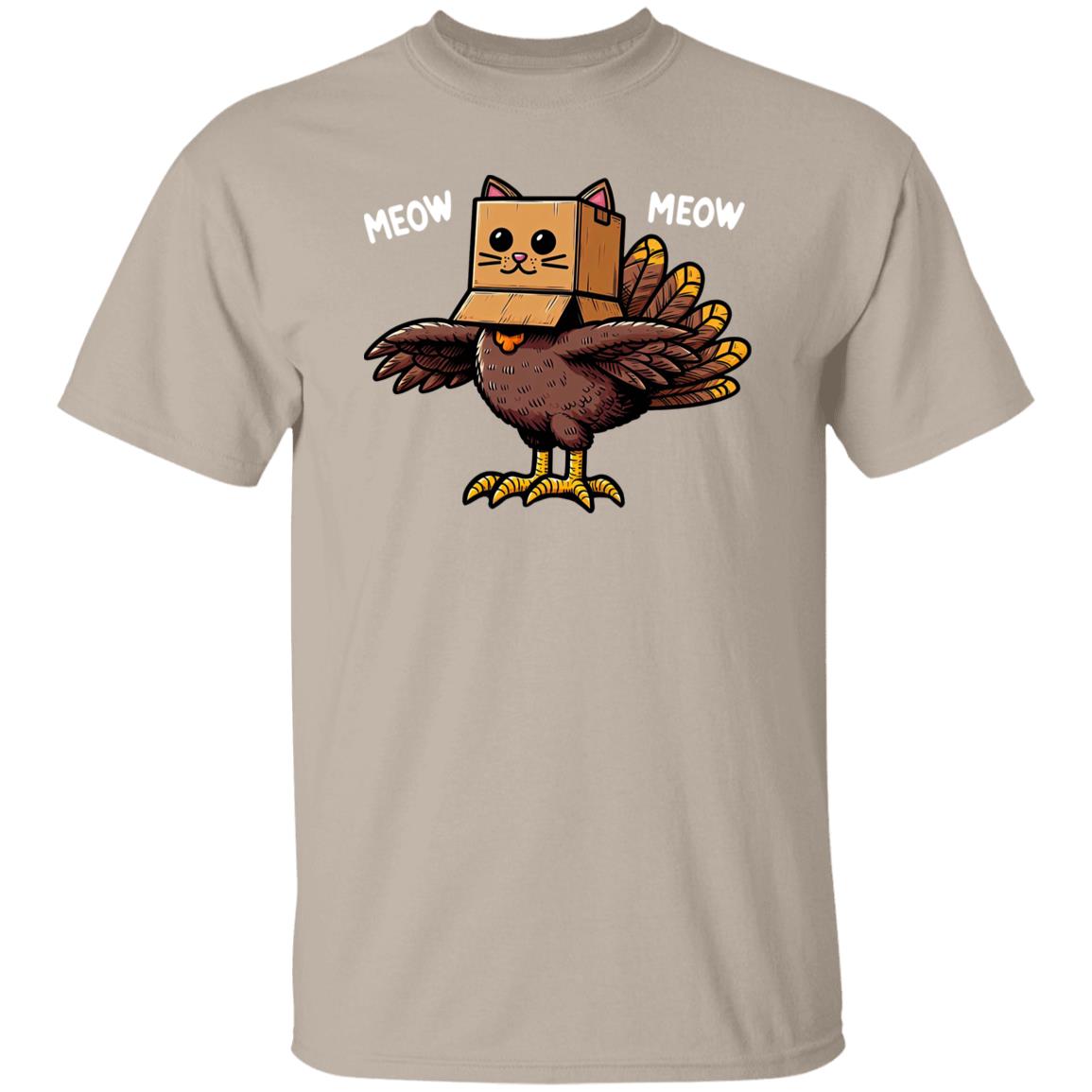 Thanksgiving Turkey Cat Meow Funny Men Women Thanksgiving T-Shirt