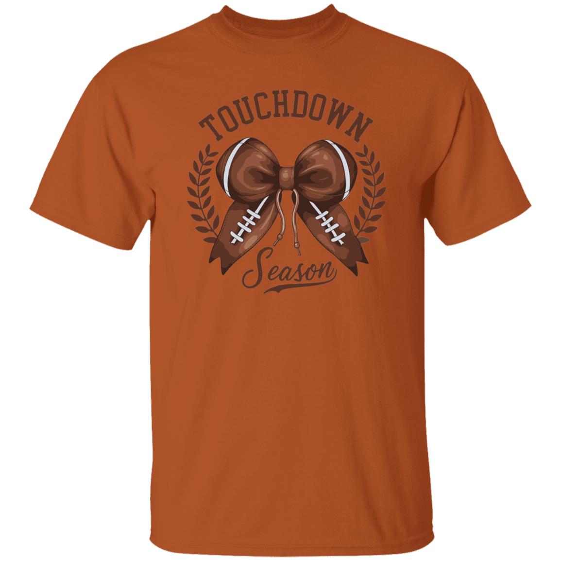 Touchdown Season American Football Bow Game Day Thanksgiving T-Shirt