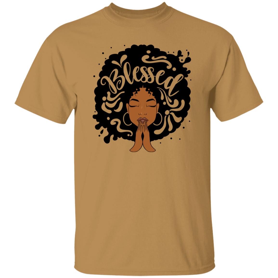 Blessed African American Afro Black Women With Hat Christian T-Shirt