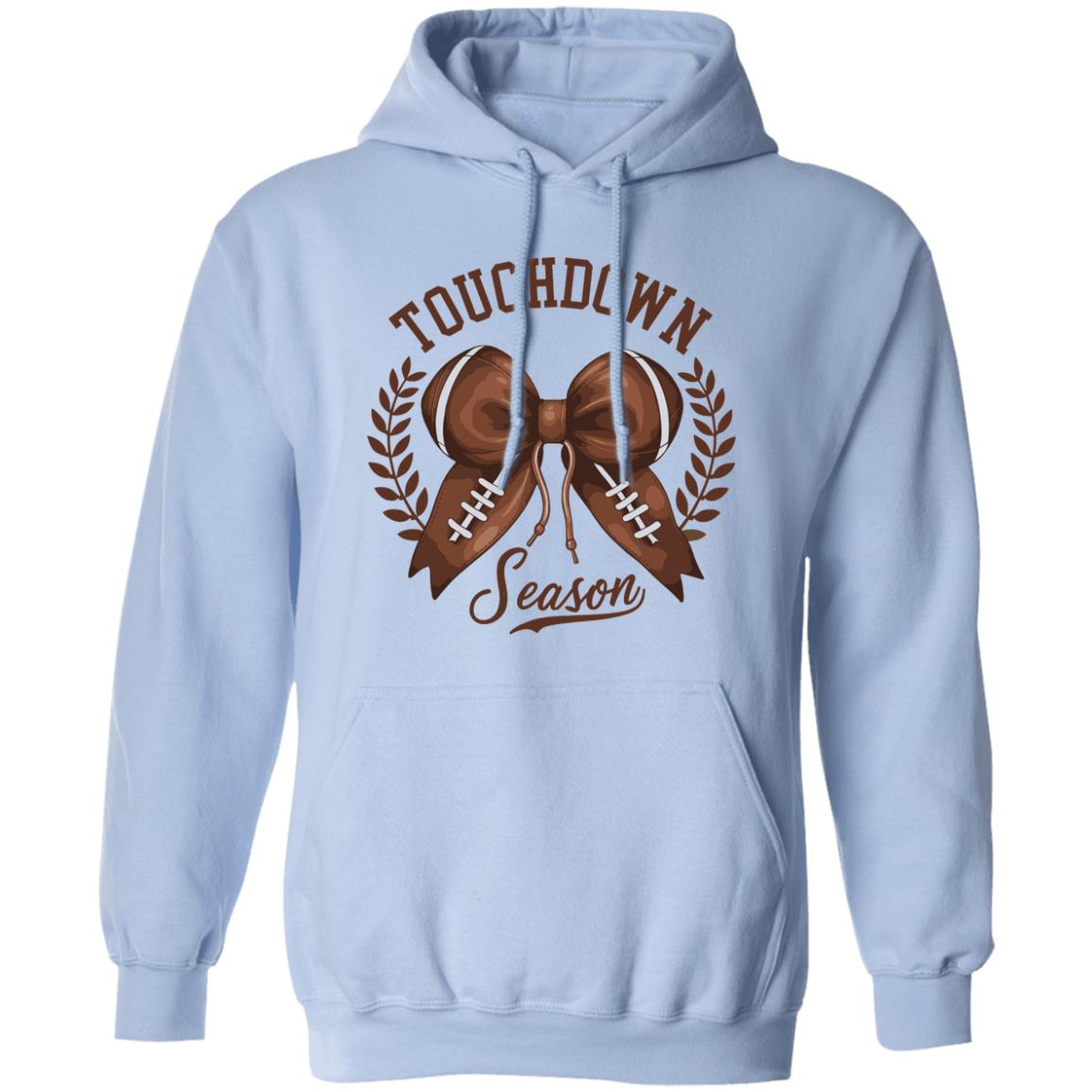 Touchdown Season American Football Bow Game Day Thanksgiving Pullover Hoodie