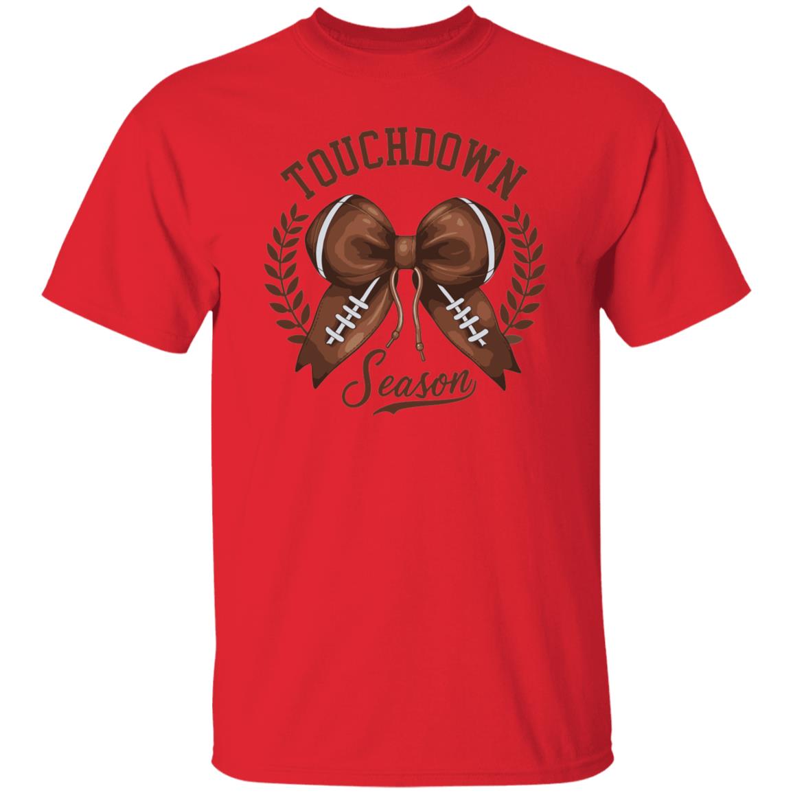 Touchdown Season American Football Bow Game Day Thanksgiving T-Shirt