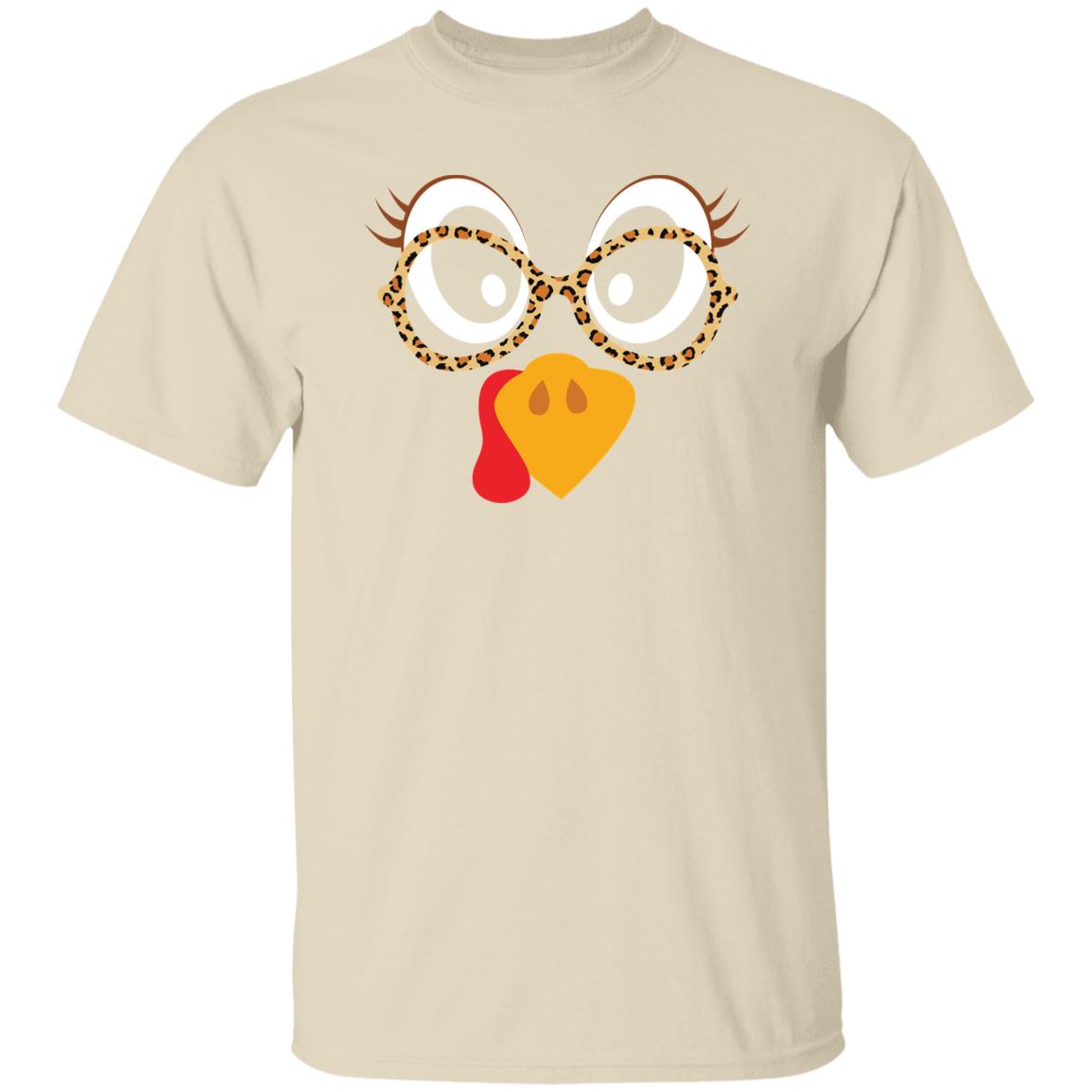 Thanksgiving Turkey Face Leopard Costume Funny Unsex T-Shirt