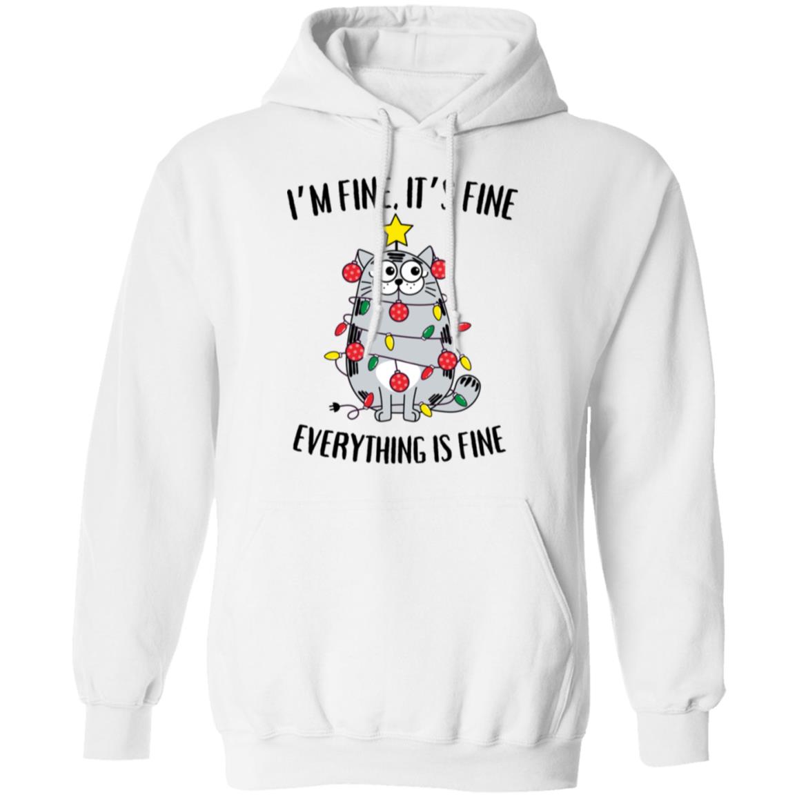 I'm Fine, It's Fine Grey Cat Soft Unisex Hoodie