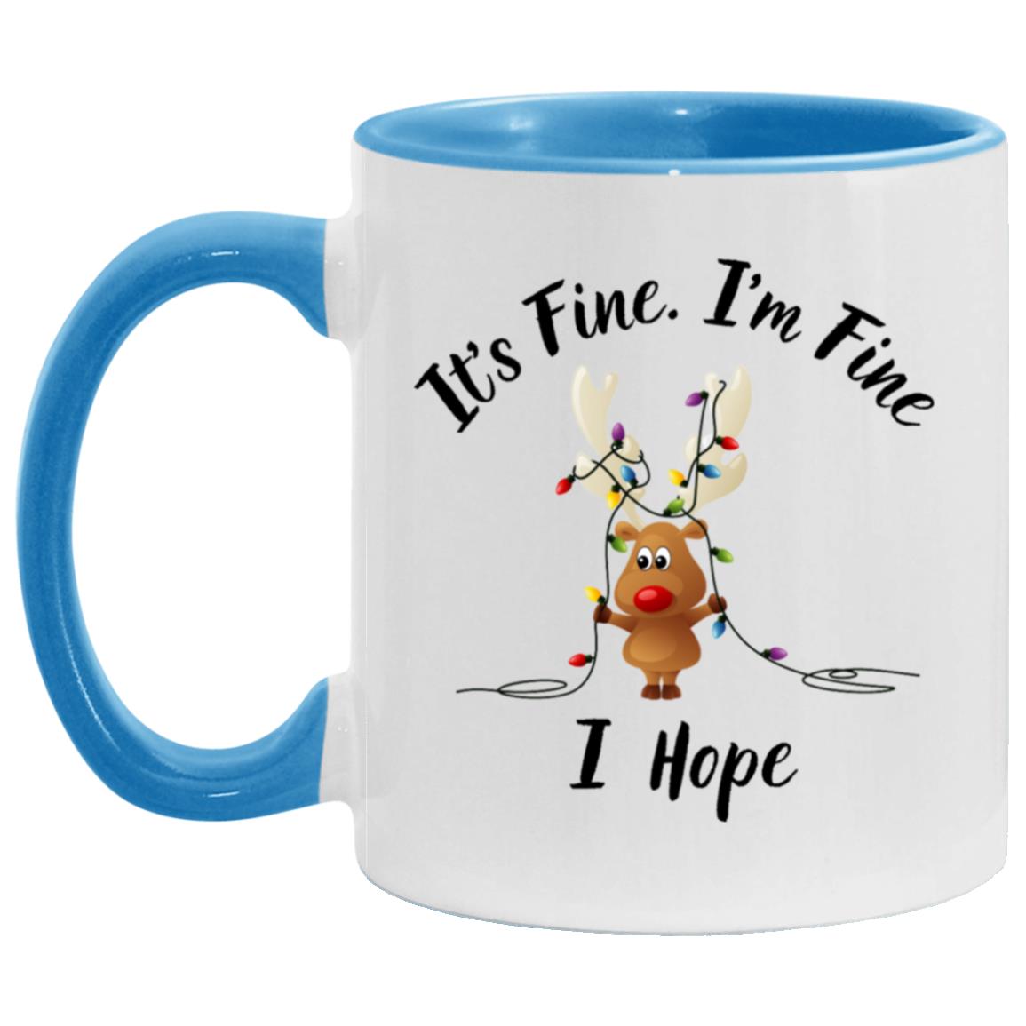 I'm Fine, It's Fine Reindeer Mugs