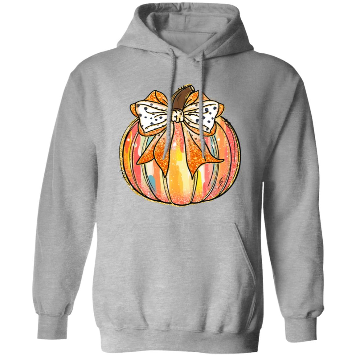 Fall Bow Pumpkin Unisex Hoodie Halloween Pumpkin Graphic Pullover Thanksgiving Cute Autumn Thankful Pullover Hoodie