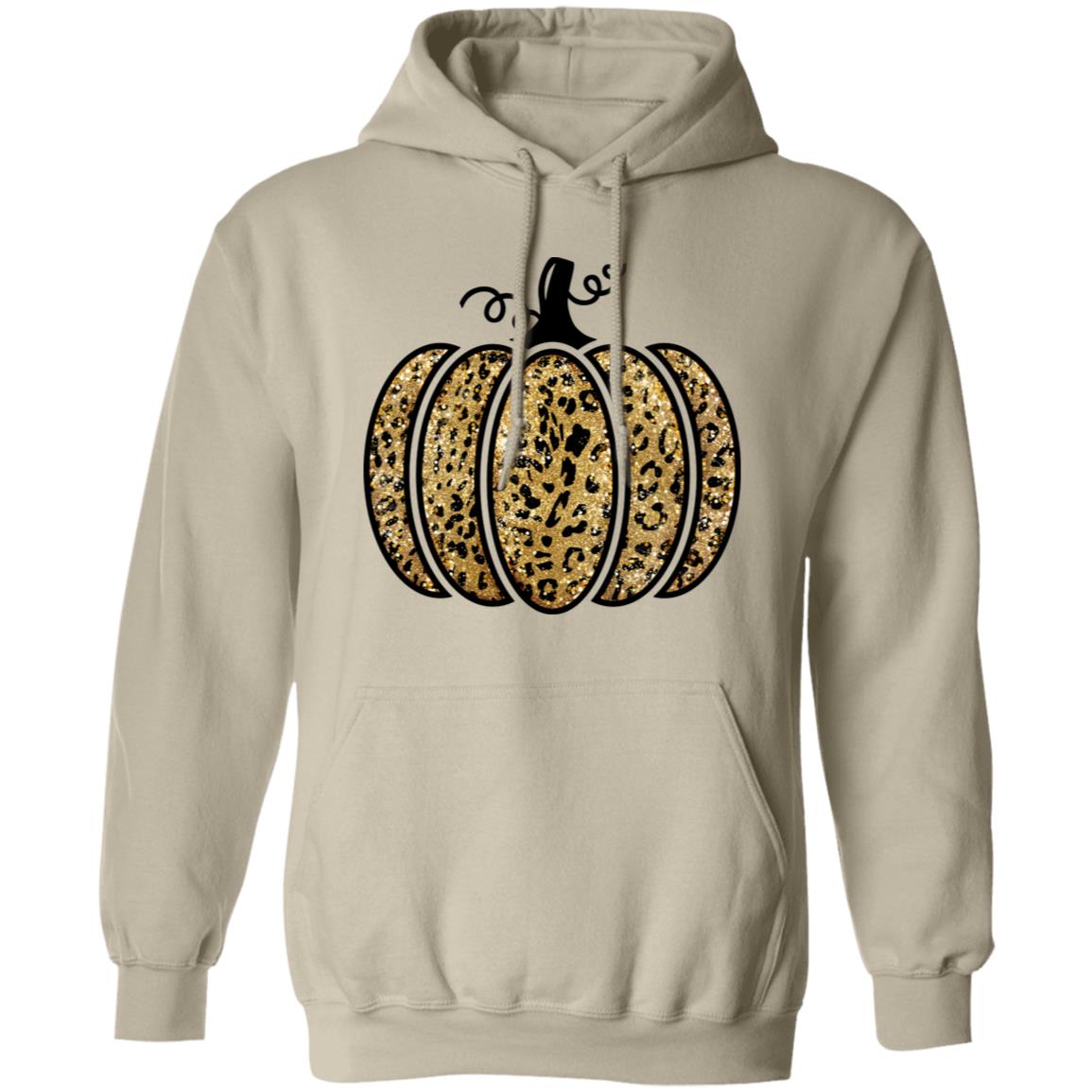 Leopard Glitter Print Unisex Pullover Fall Pumpkin Casual Autumn Thanksgiving Graphic Pullover Hoodie