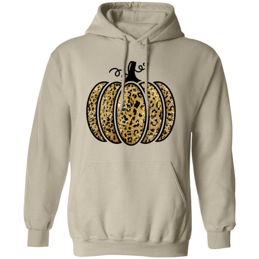 Leopard Glitter Print Unisex Pullover Fall Pumpkin Casual Autumn Thanksgiving Graphic Pullover Hoodie