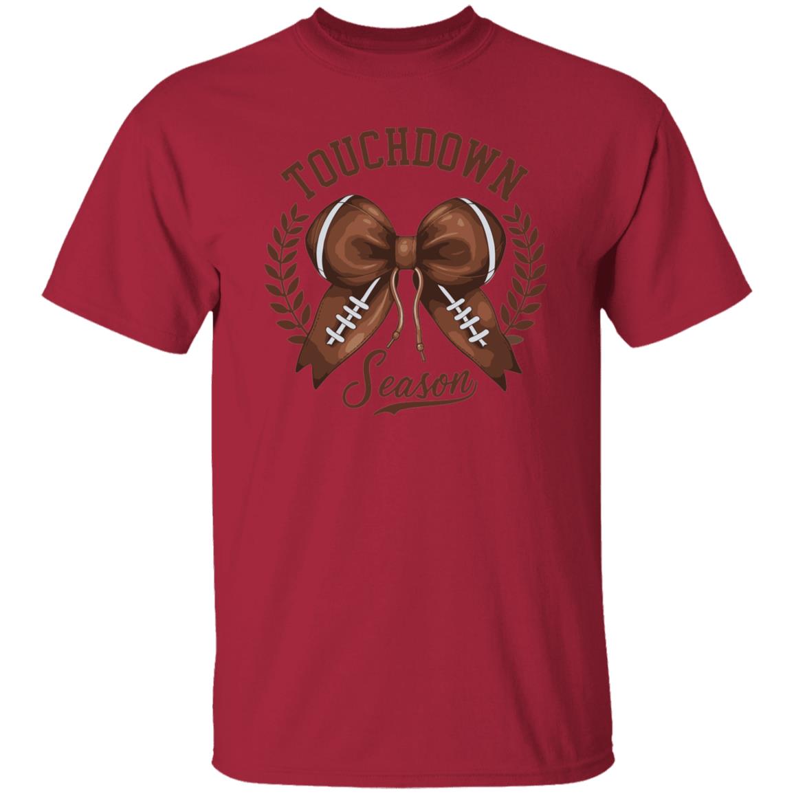 Touchdown Season American Football Bow Game Day Thanksgiving T-Shirt