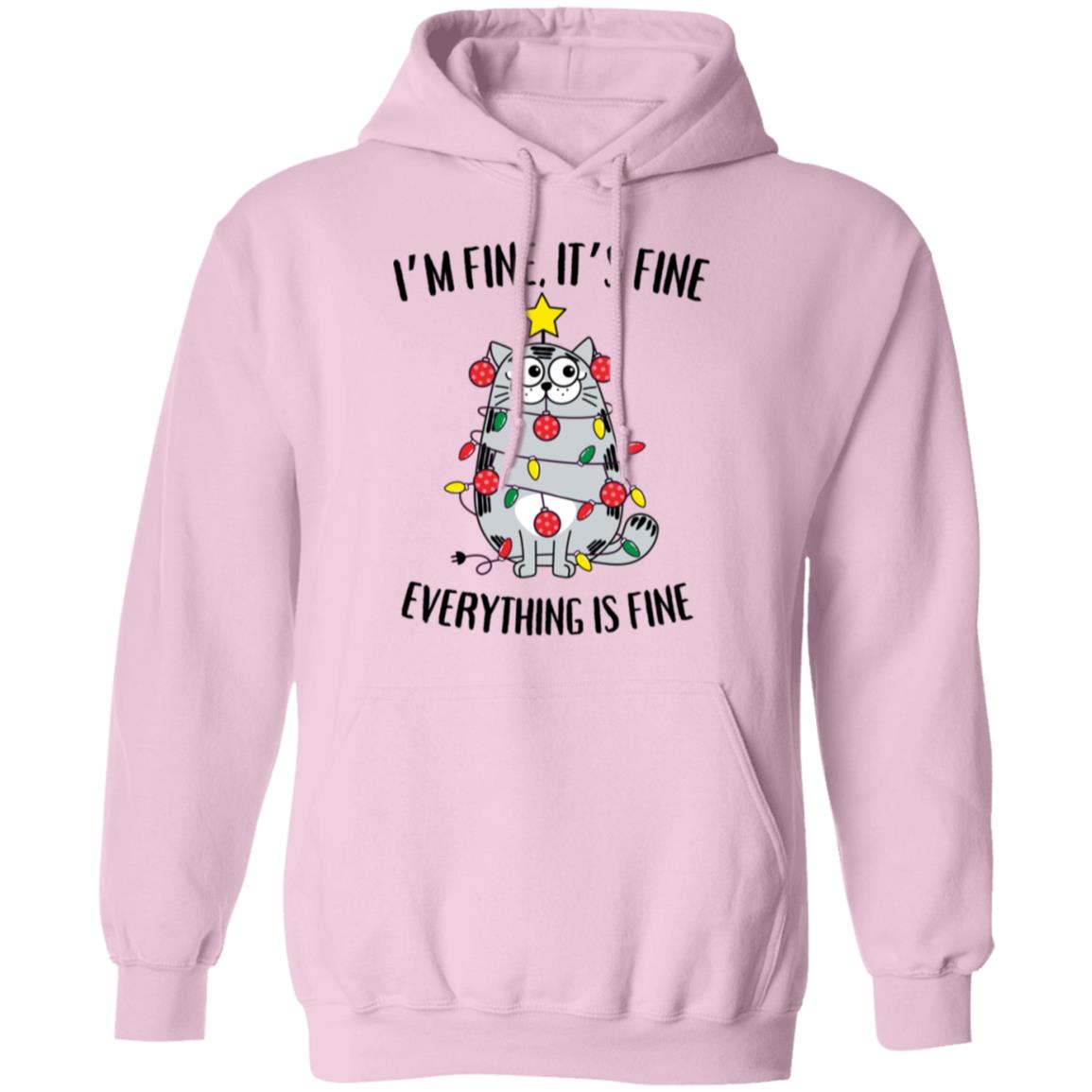 I'm Fine, It's Fine Grey Cat Soft Unisex Hoodie