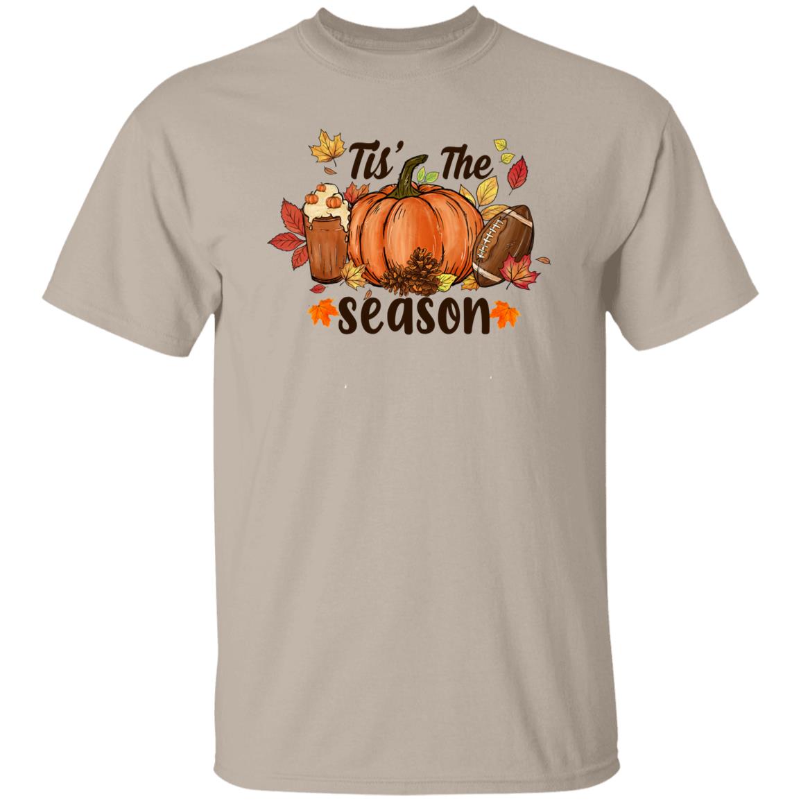 Fall Tis' The Season T Shirt Funny Halloween Thanksgiving Graphic Tee Casual Family Halloween Costume Tops