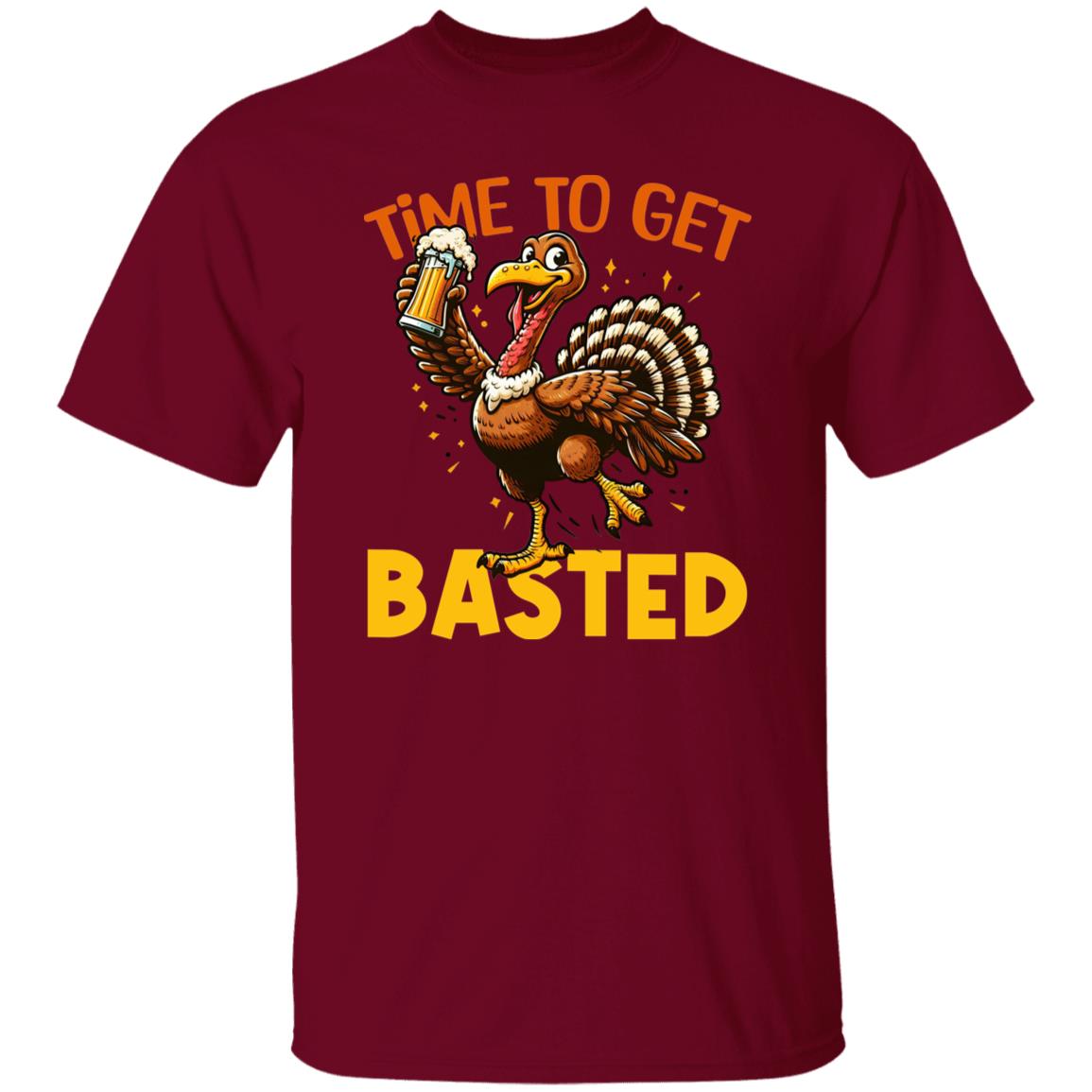 Funny Thanksgiving Time To Get Basted Thanksgiving Turkey Bird Basted T-Shirt