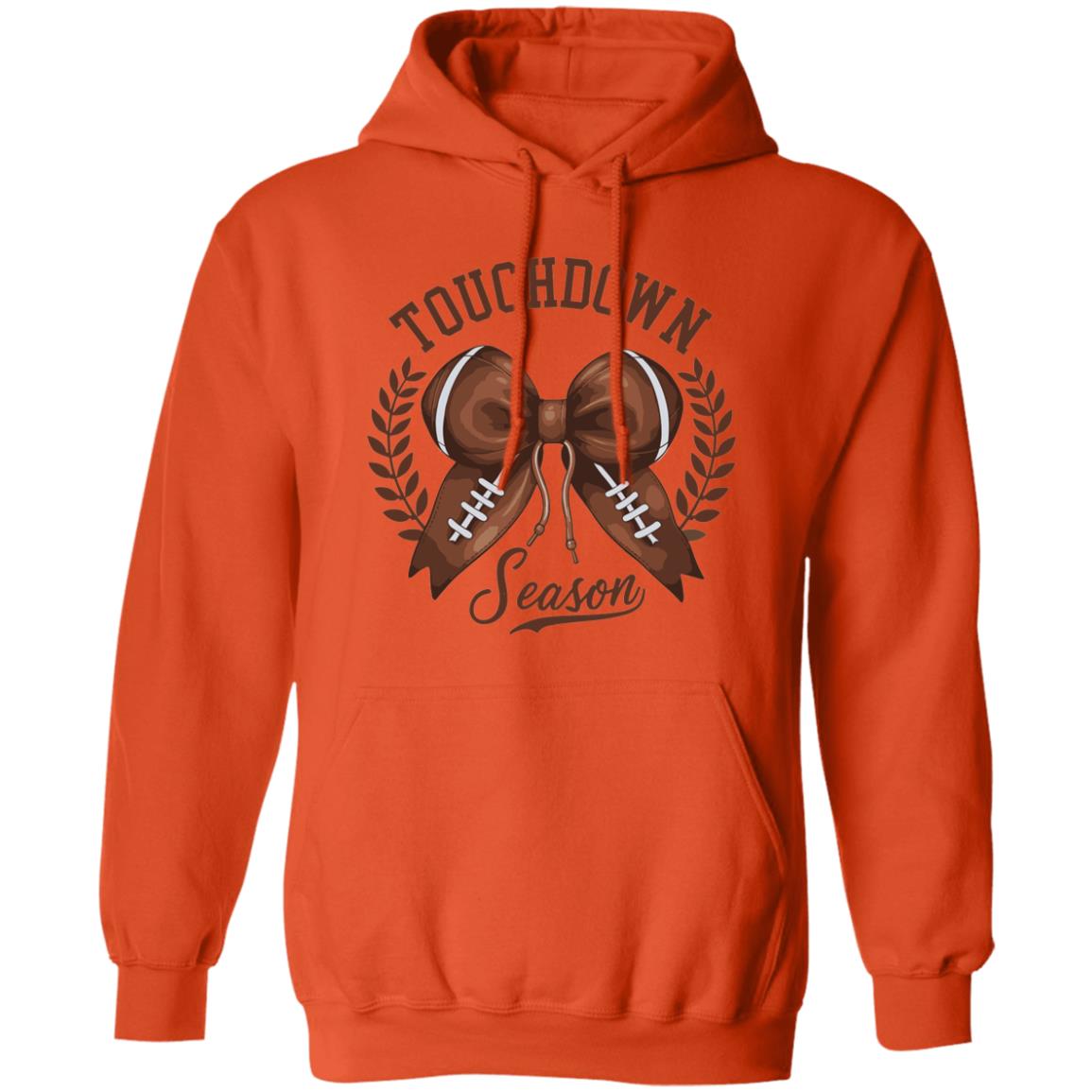 Touchdown Season American Football Bow Game Day Thanksgiving Pullover Hoodie