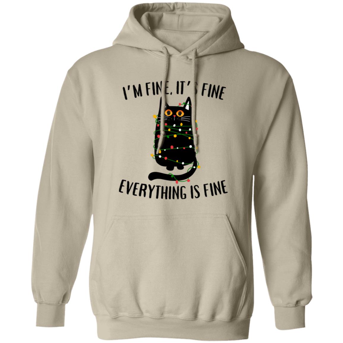 I'm Fine, It's Fine Black Cat Soft Unisex Hoodie