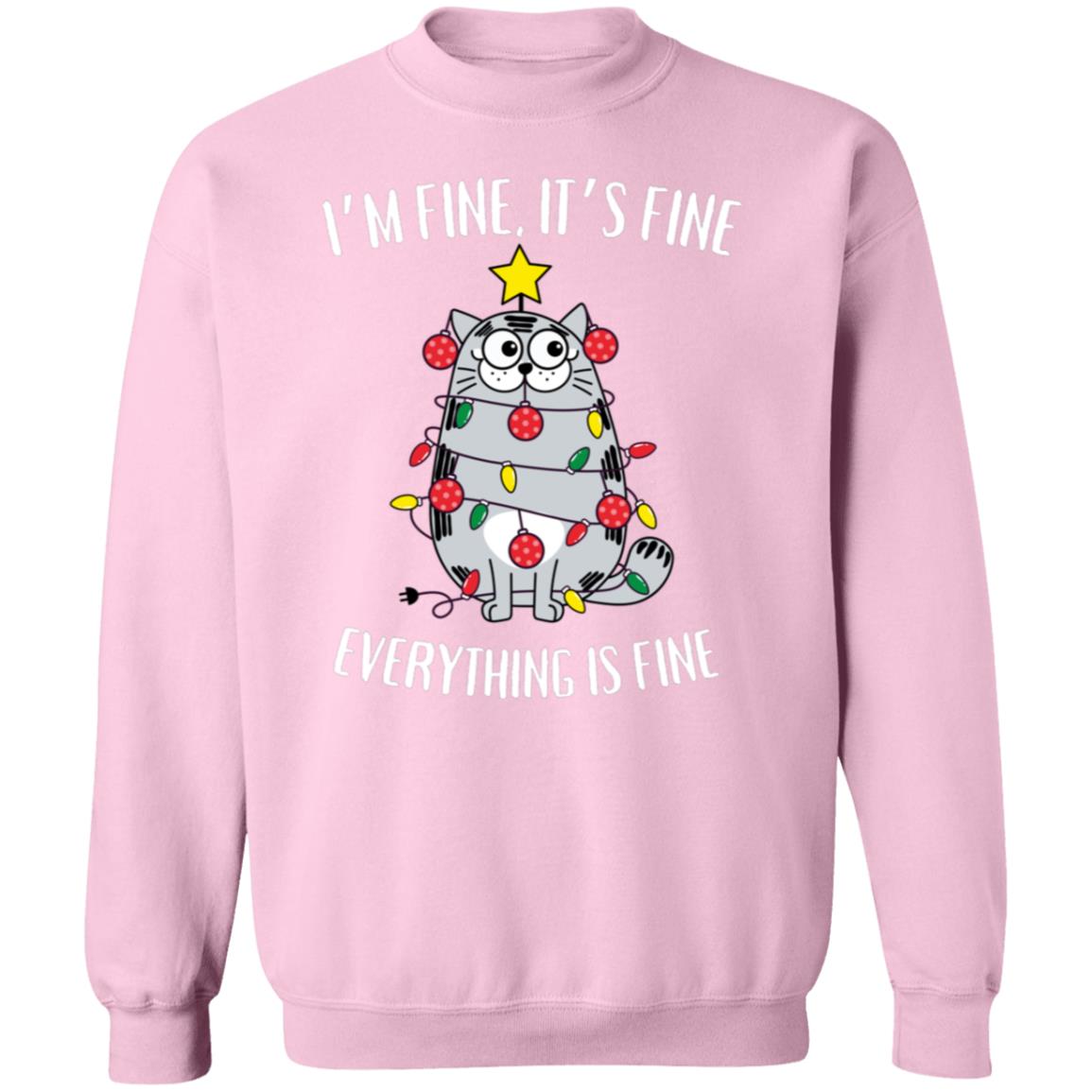 I'm Fine, It's Fine Grey Cat Sweatshirt