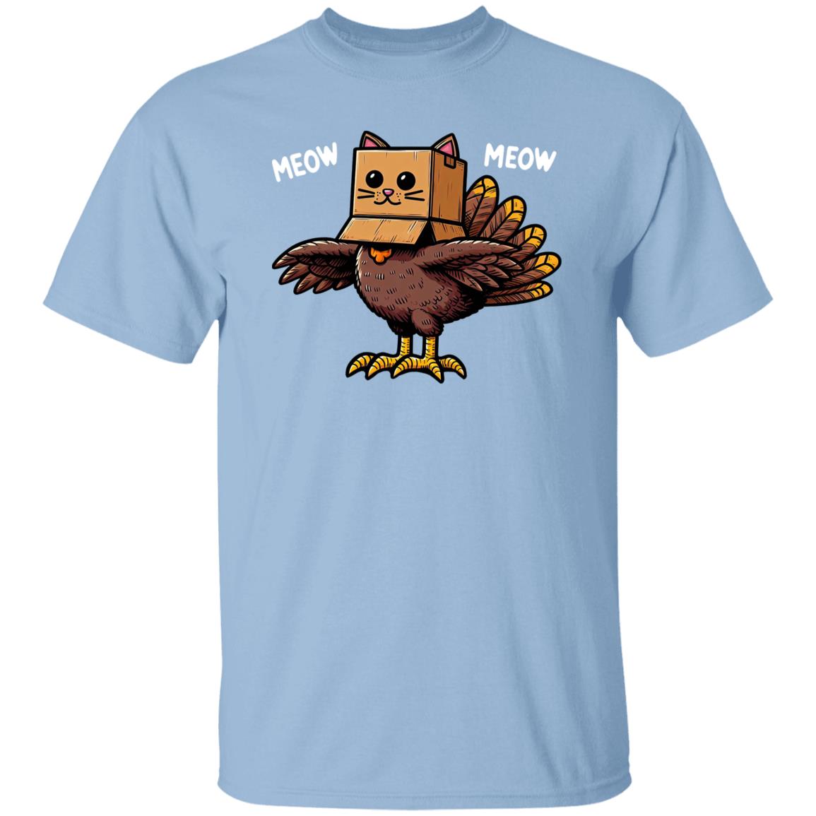 Thanksgiving Turkey Cat Meow Funny Men Women Thanksgiving T-Shirt